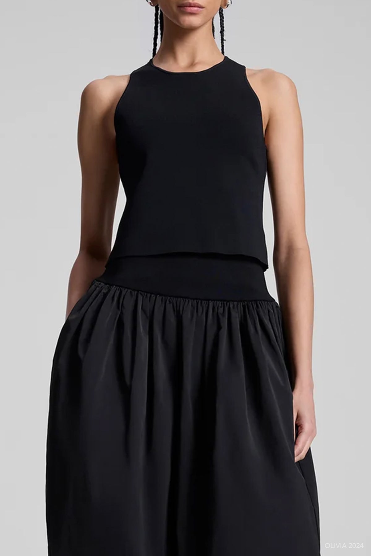 Belle Compact Knit Top in Black - shop - olivia.com