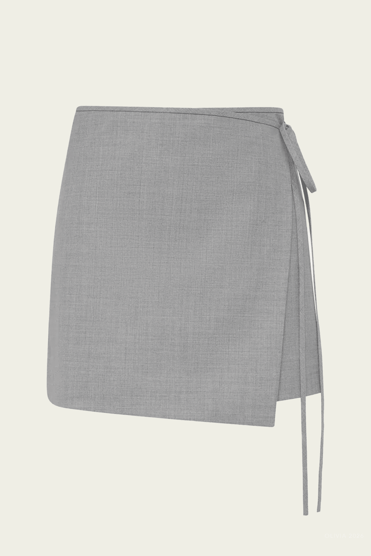 Belle Wrap Mini Skirt in Grey Marle - shop-olivia.com