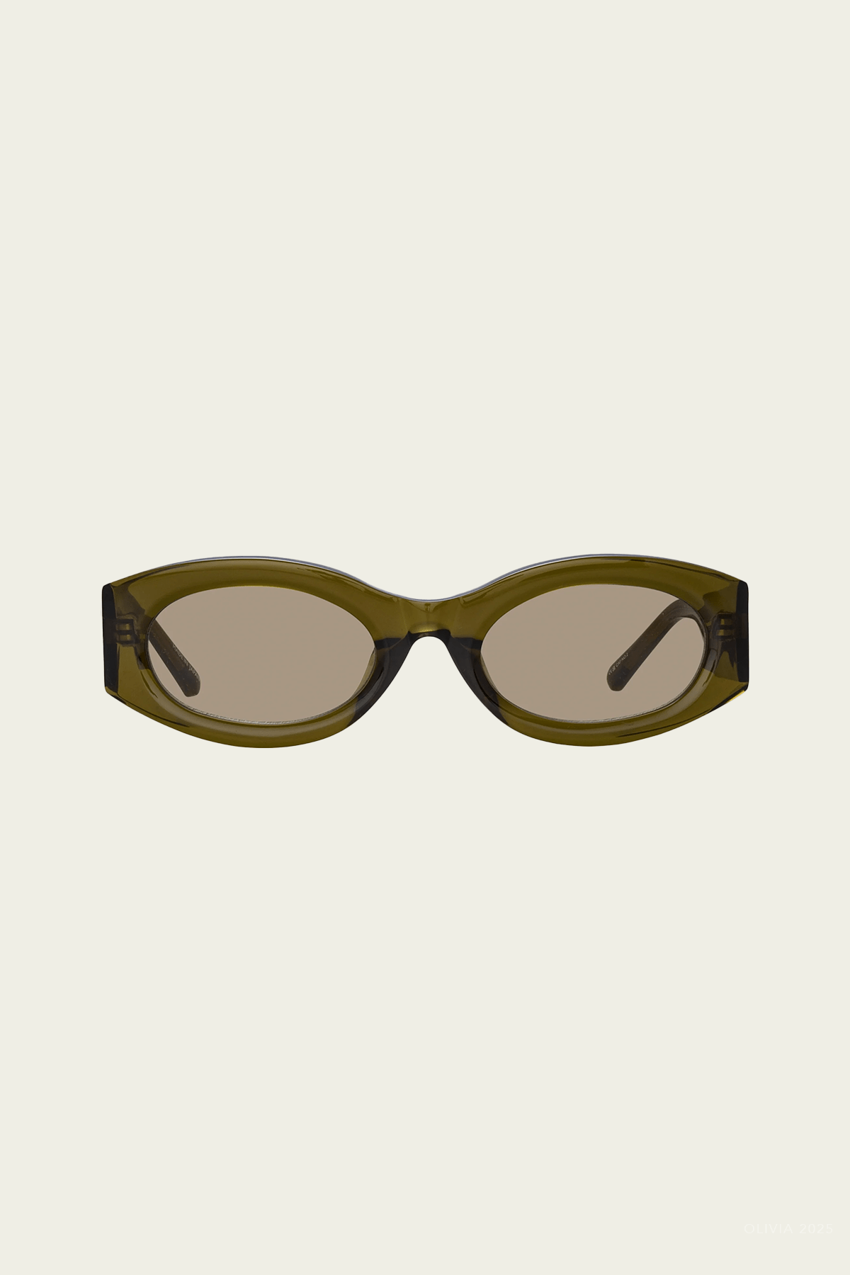 Berta Oval Sunglasses in Olive - shop - olivia.com