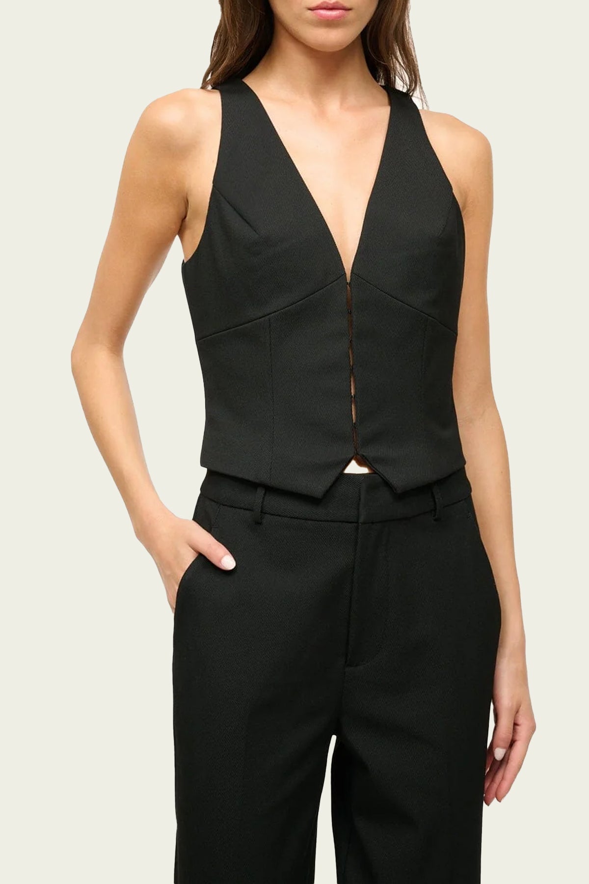 Bevel Top in Black - shop - olivia.com