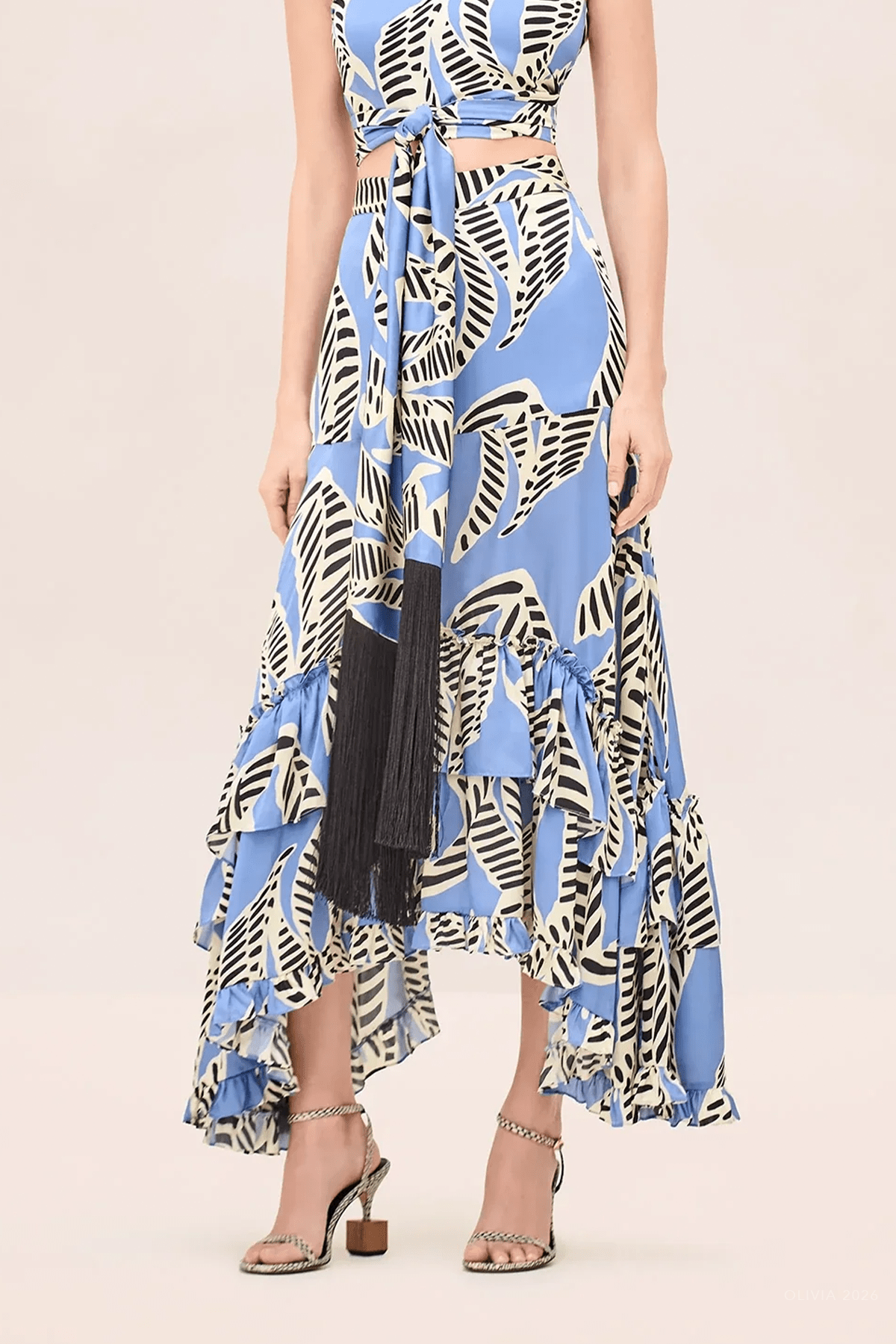 Bexley Skirt in Azure Print - shop - olivia.com