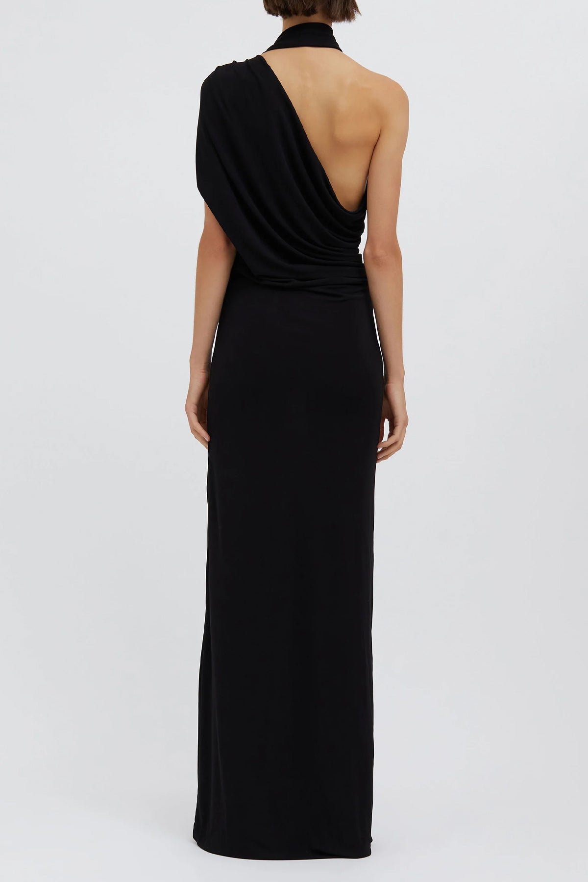 Bezel Quartz Halter Dress in Black - shop - olivia.com