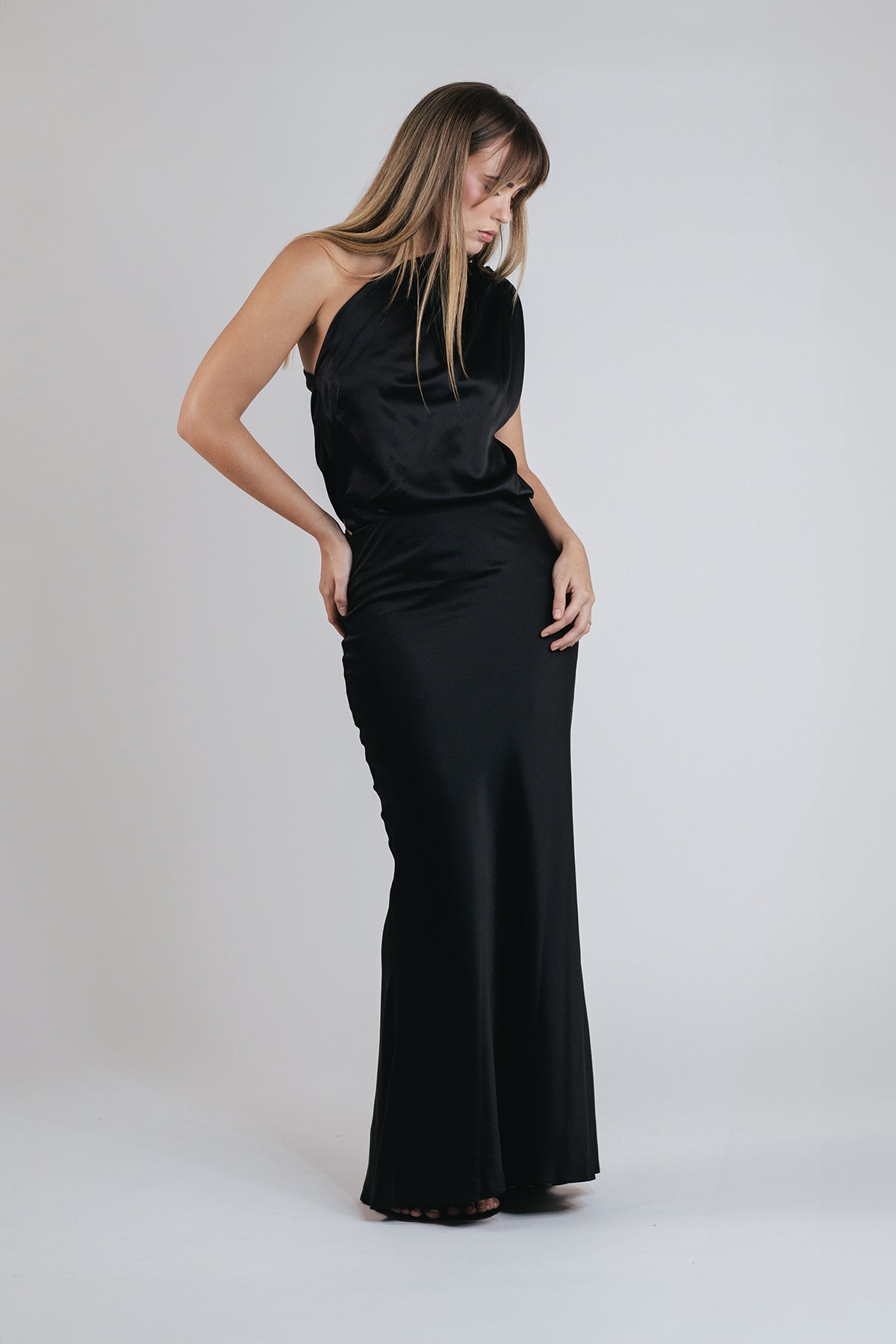 Bias Maxi Skirt in Black - shop - olivia.com