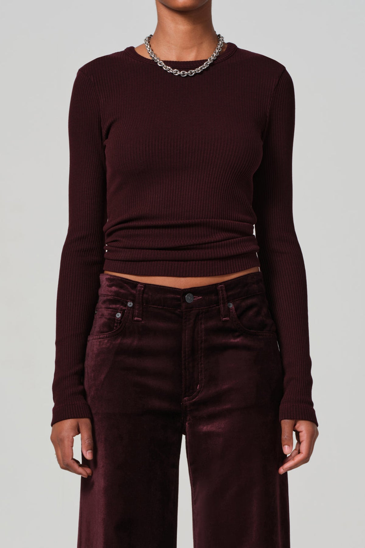 Bina Crewneck in Burgundy - shop - olivia.com