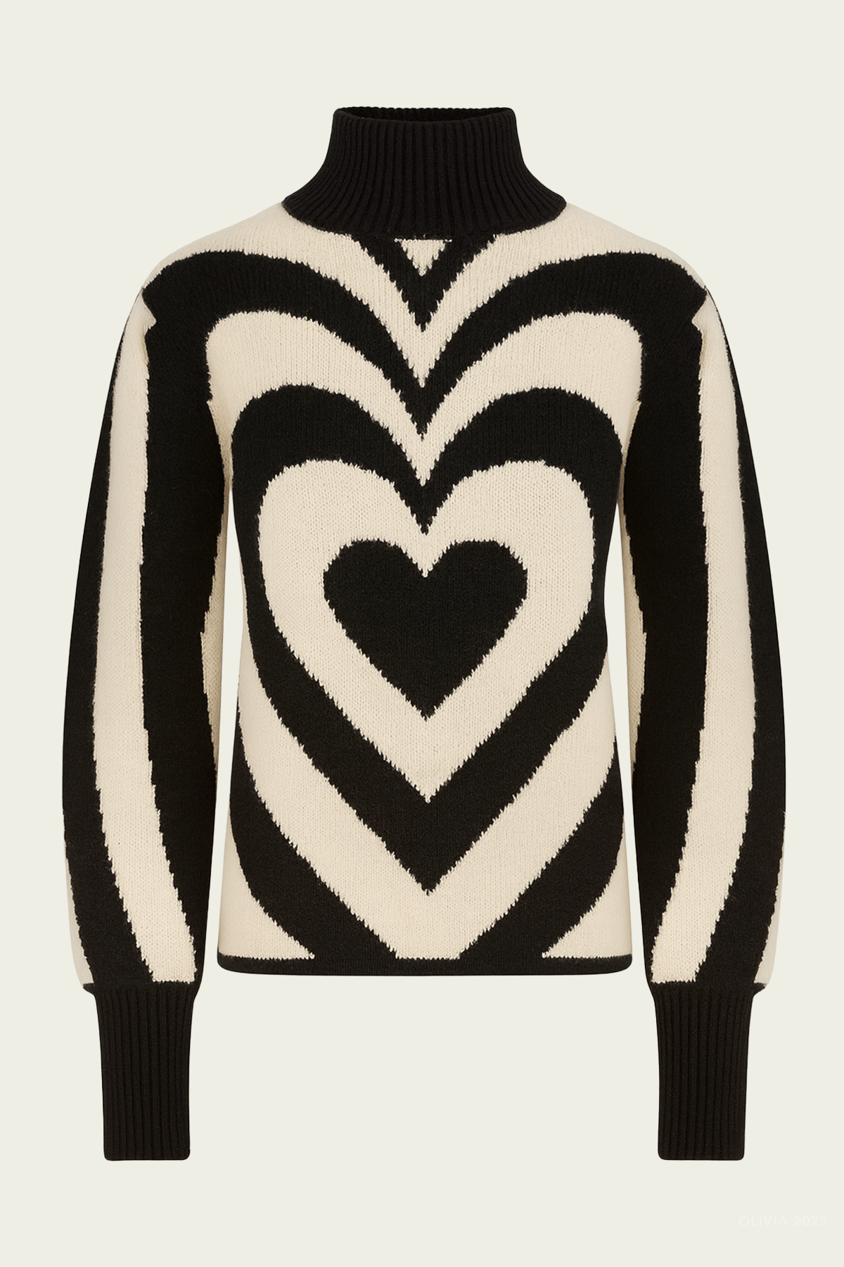 Black and White Heart Gradient Knit Sweater - shop - olivia.com