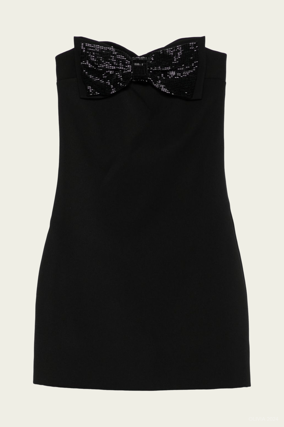 Black Crepe Bandeau Mini Dress - shop - olivia.com