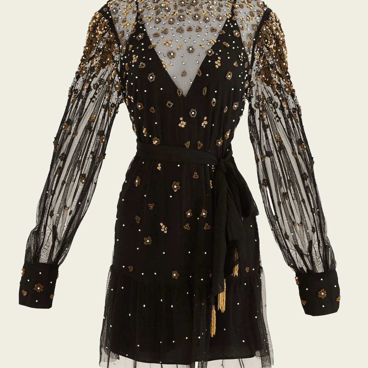 green emerald velvet dress Black Metallic Floral Jacquard Mini Dress - Event Dresses main image 0