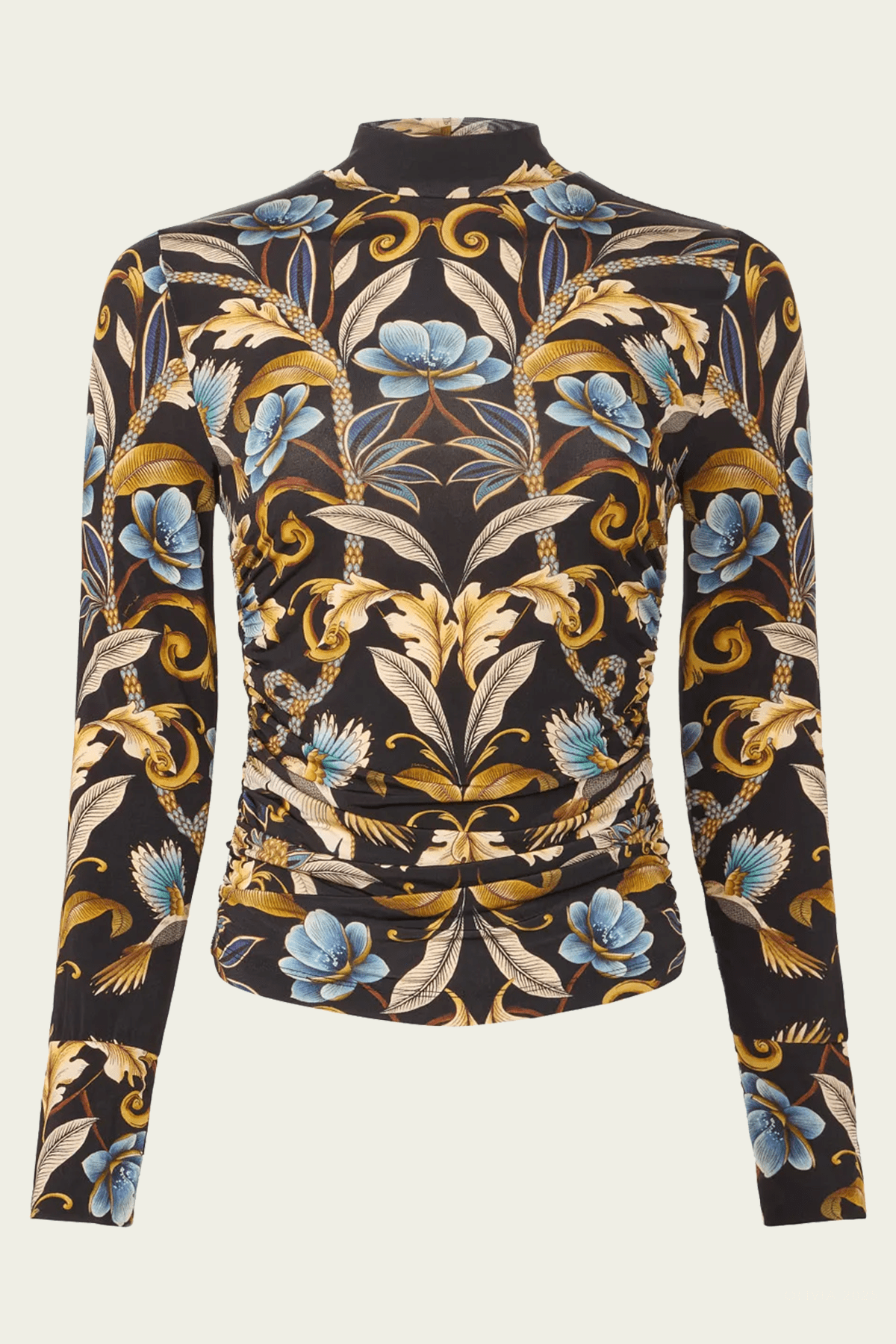 Black Flowerful Garden Jersey Blouse - shop - olivia.com