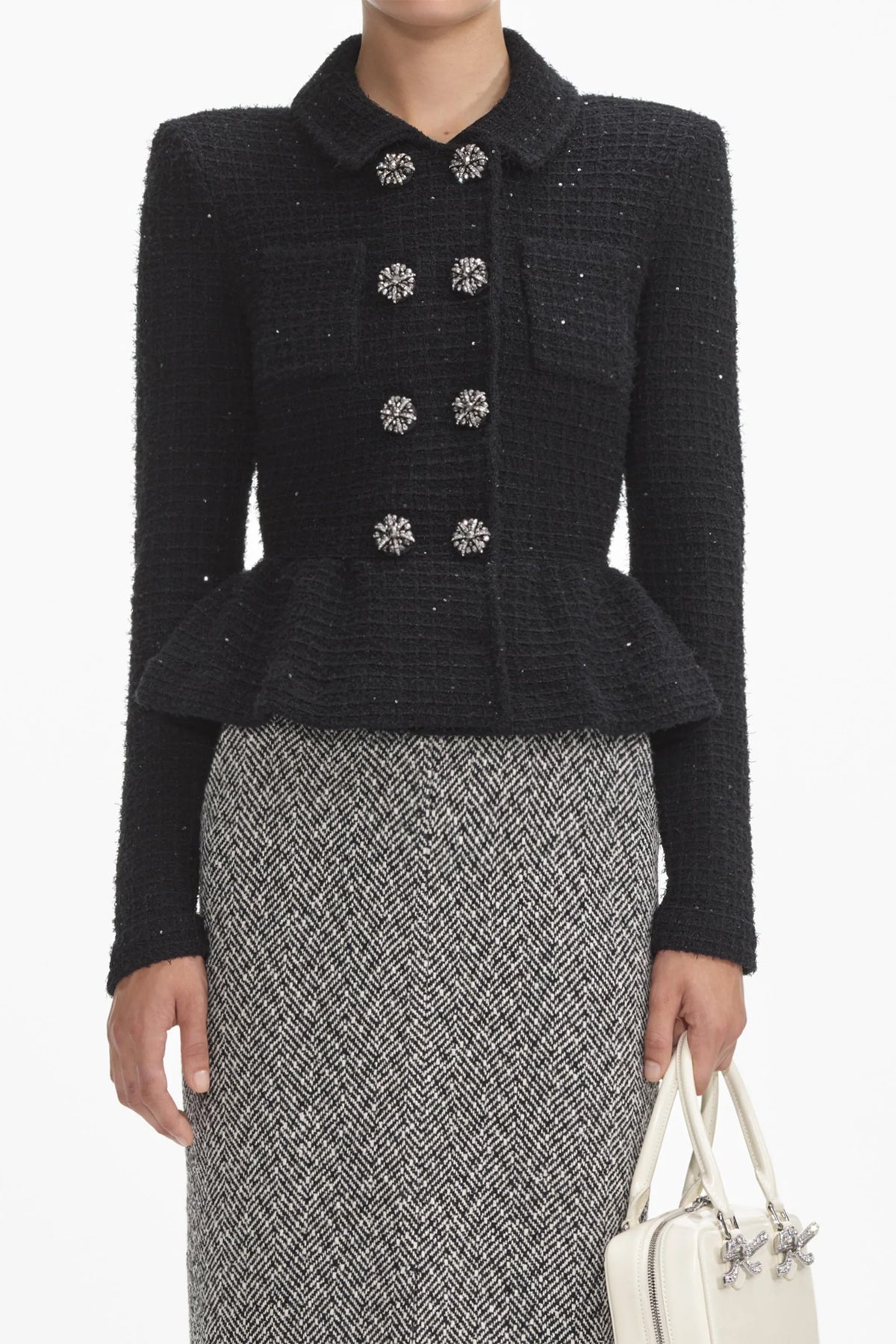 Black Textured Knit Jacket - shop - olivia.com