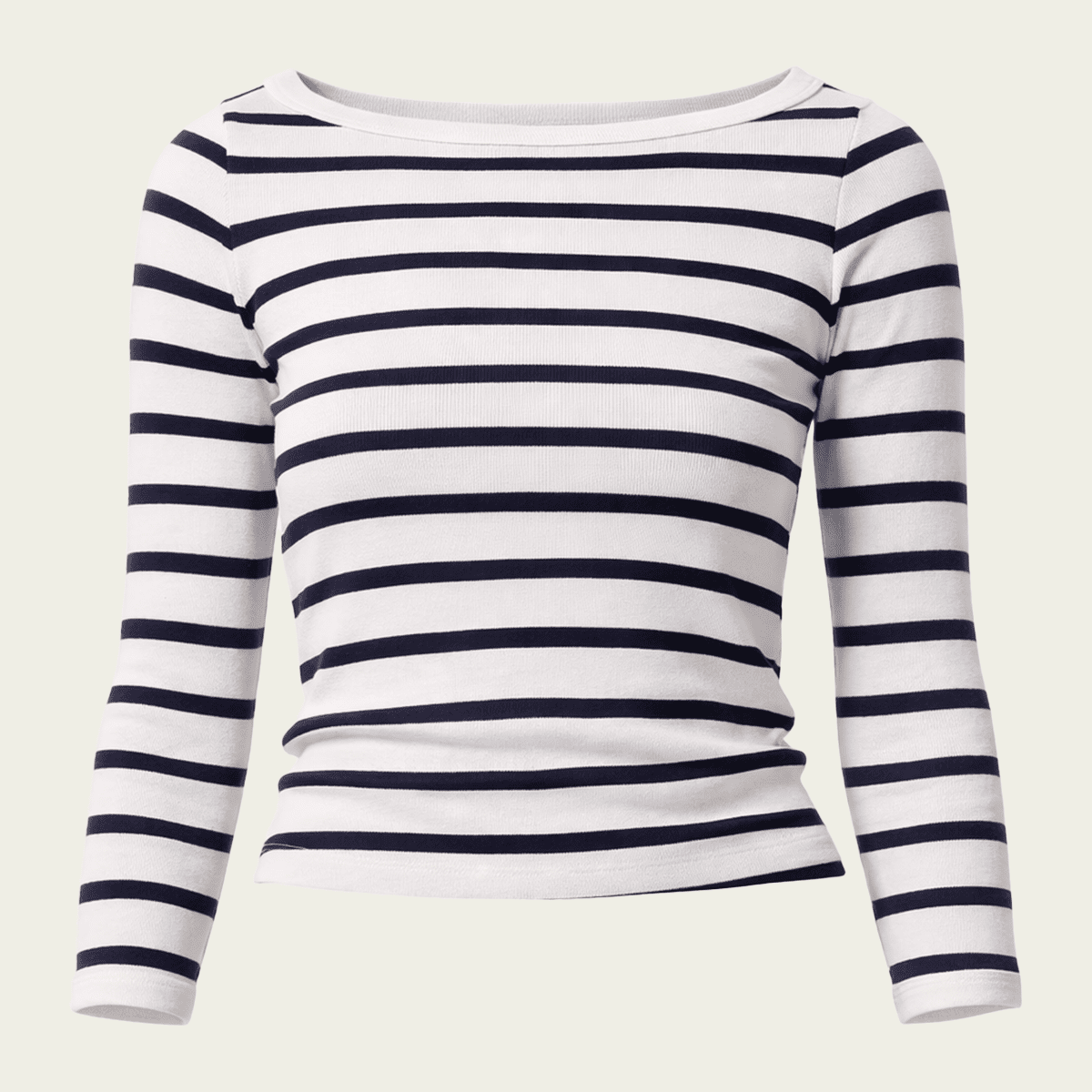 Boat Neck Slim Tee in Azure Stripe