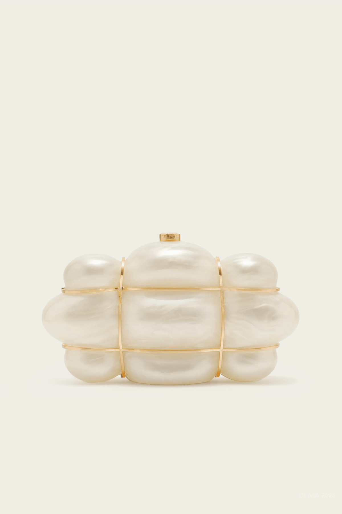 Bolla Clutch in Ivory - shop-olivia.com