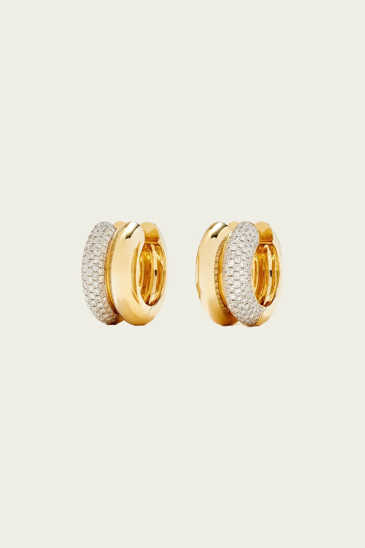 Bouees White & Yellow Gold Diamond Earrings - shop - olivia.com