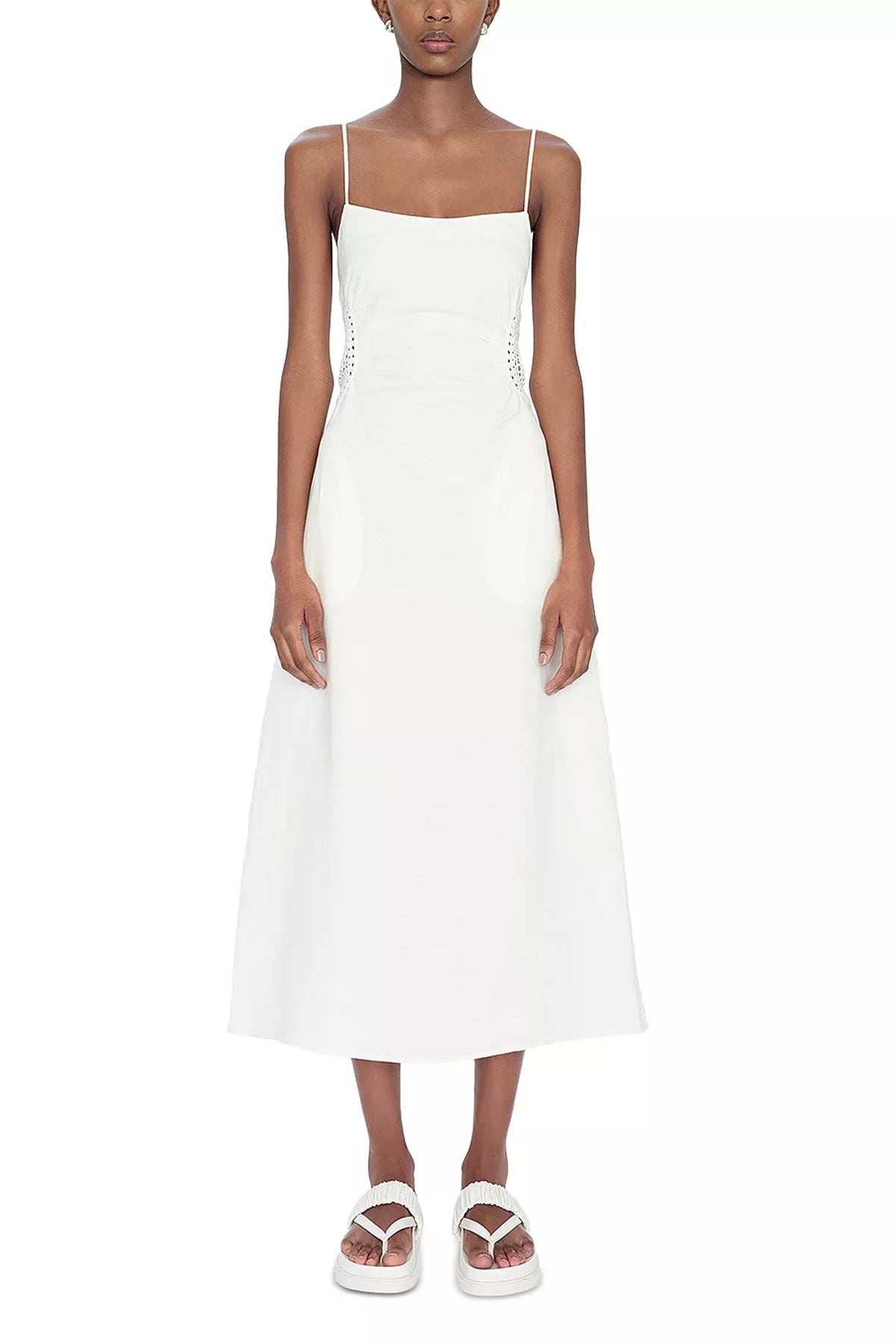 Brant Midi Dress in White - shop-olivia.com