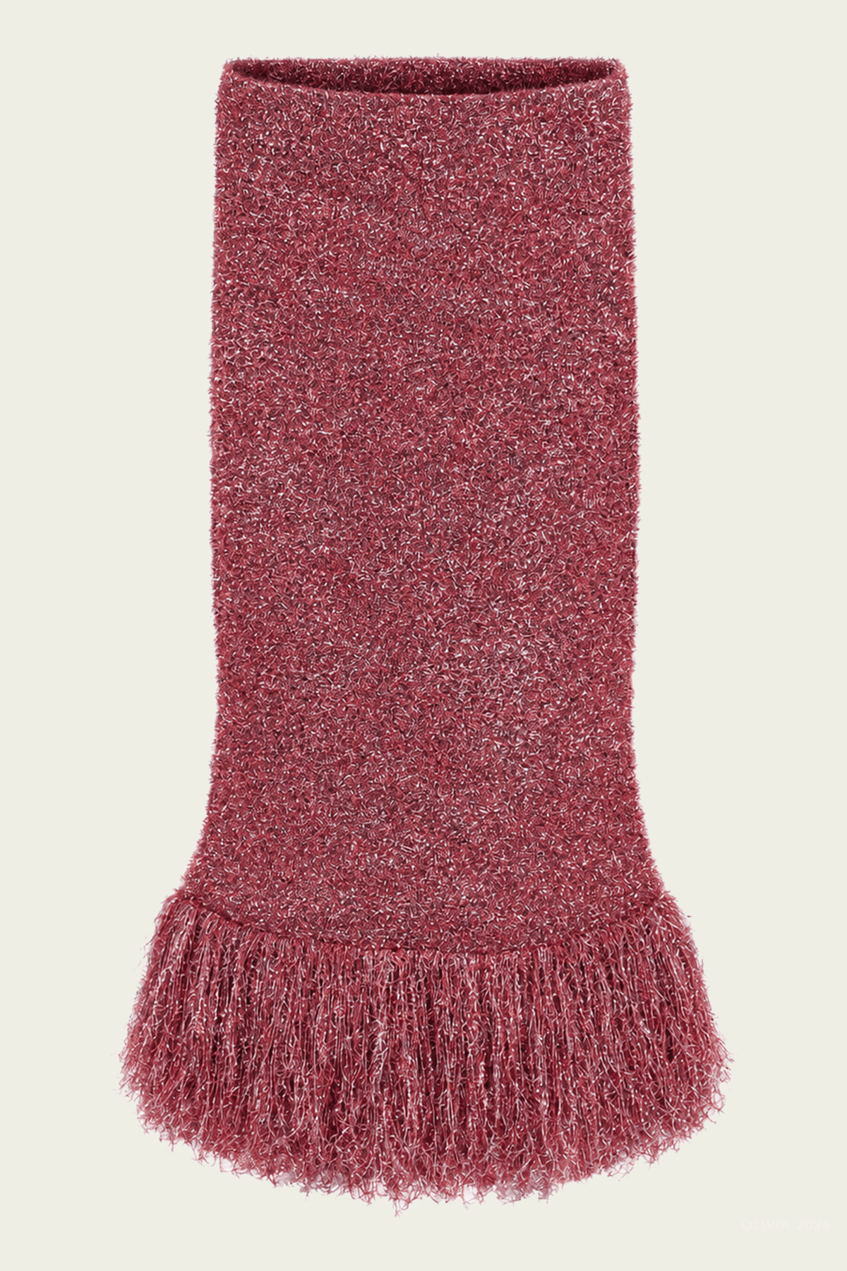 Brink Tinsel Knit Skirt in Metallic Pink - shop-olivia.com