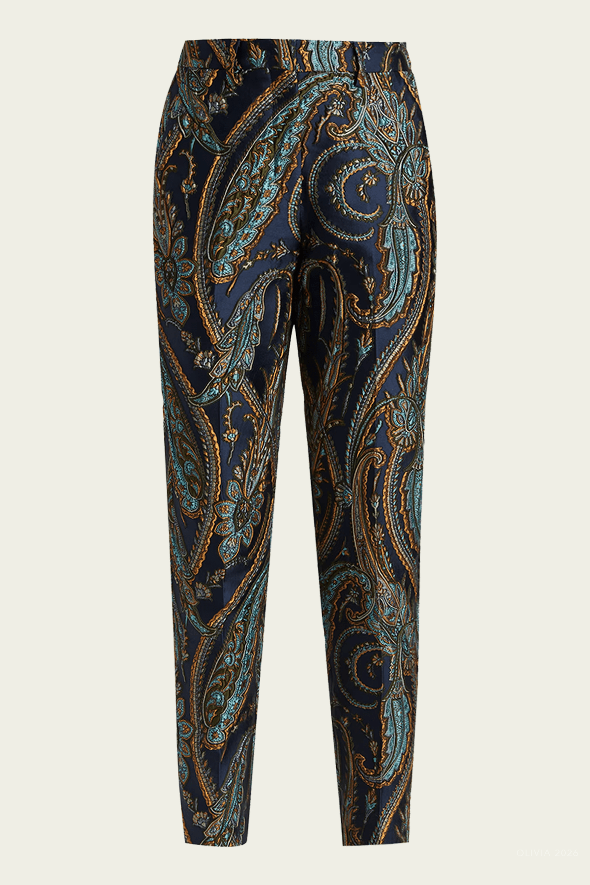Bristol Paisley Jacquard Trouser in Multicolor - shop-olivia.com