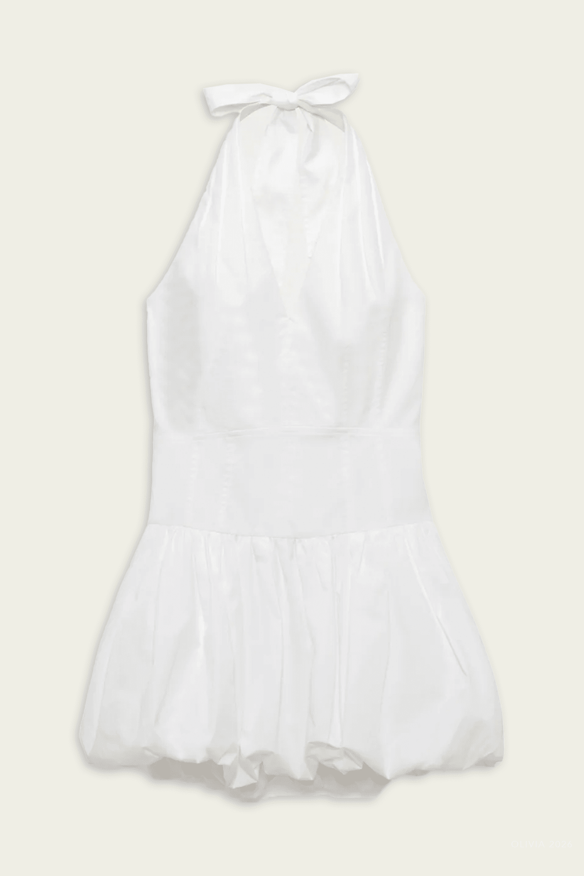 Brooke Cotton Halter Mini Dress in White - shop - olivia.com