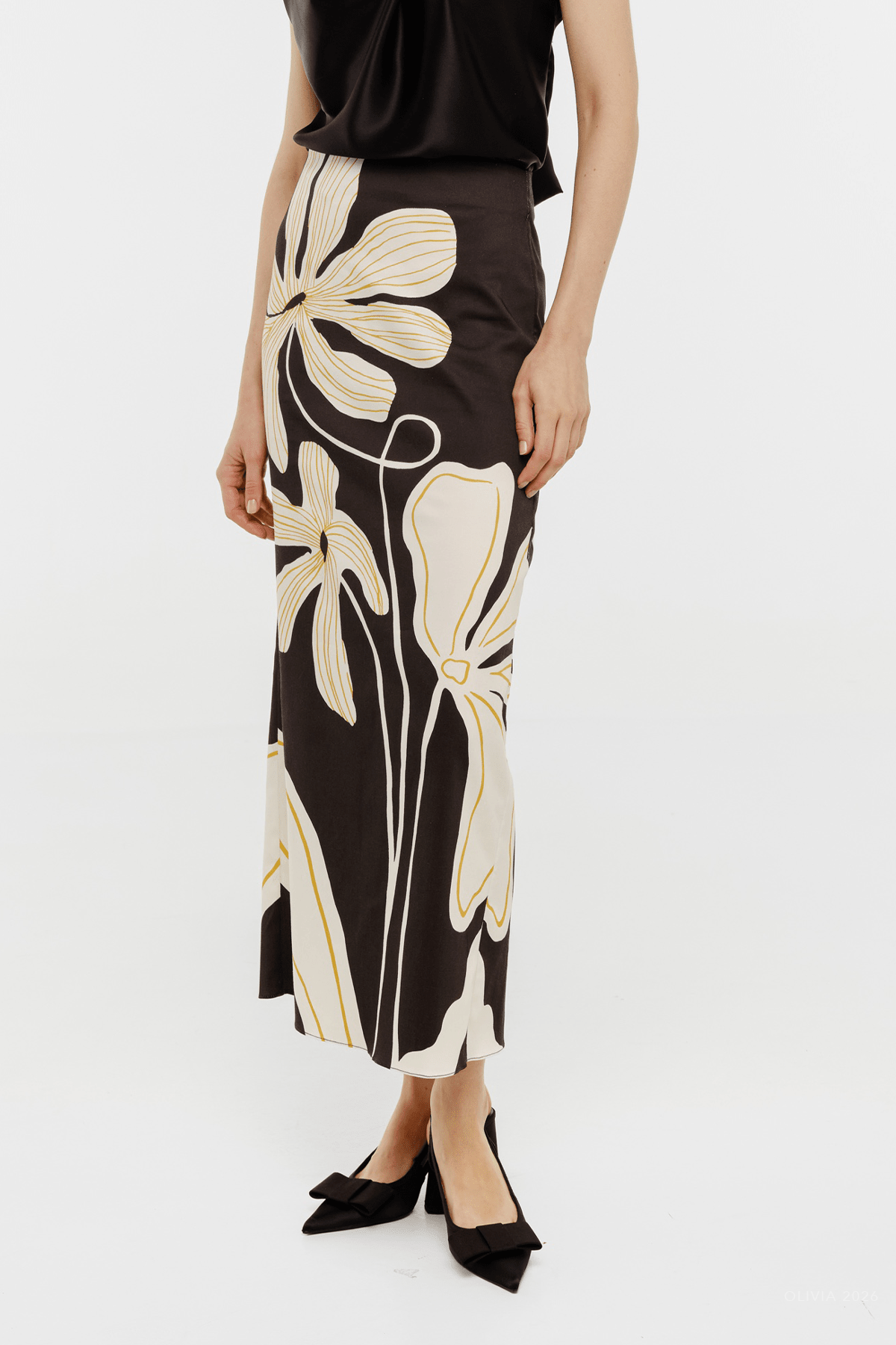 Bruna Skirt in Reverie Caviar - shop-olivia.com