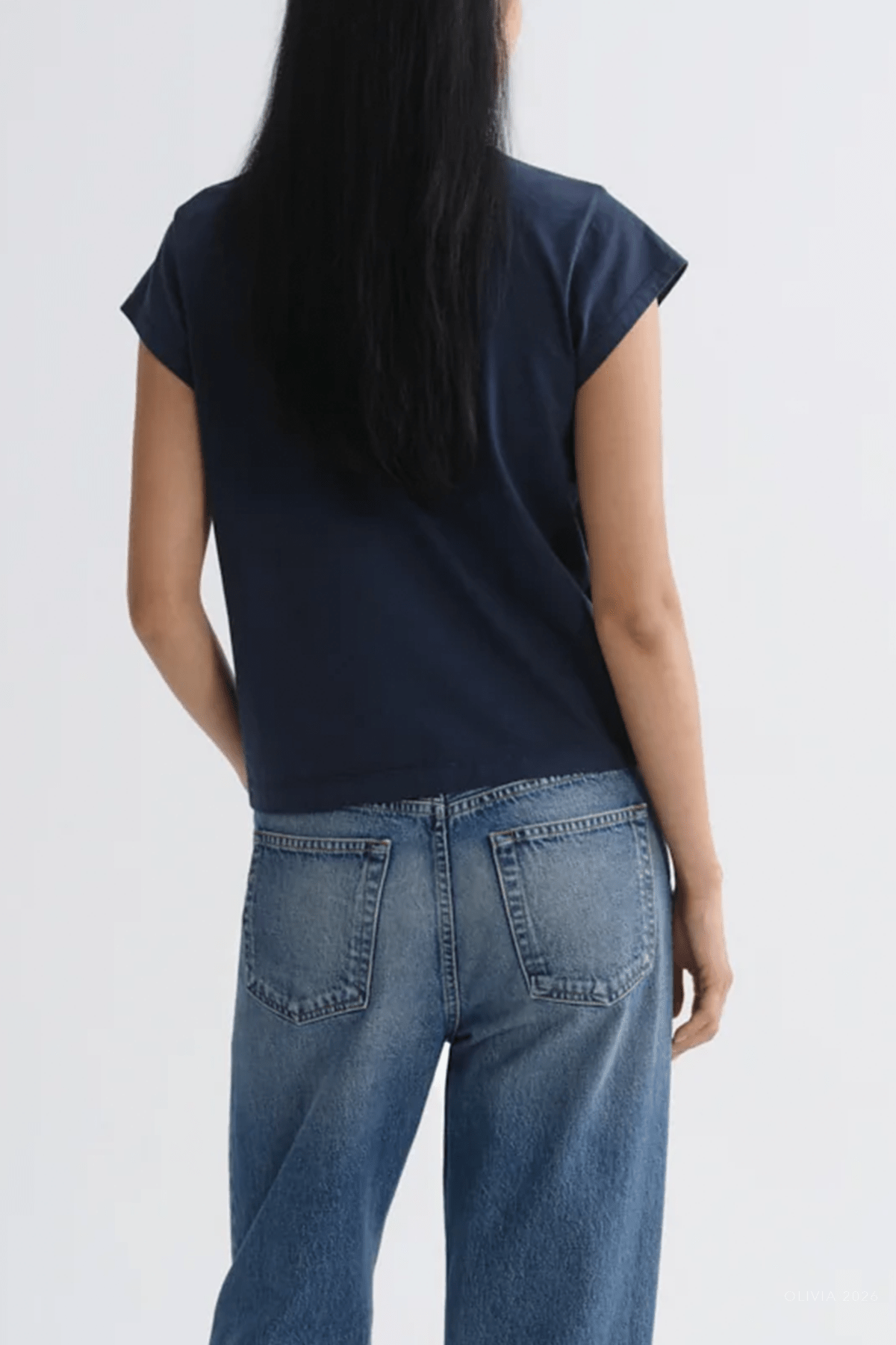 Bryce Cap-Sleeve Tee in Dark Teal - shop-olivia.com