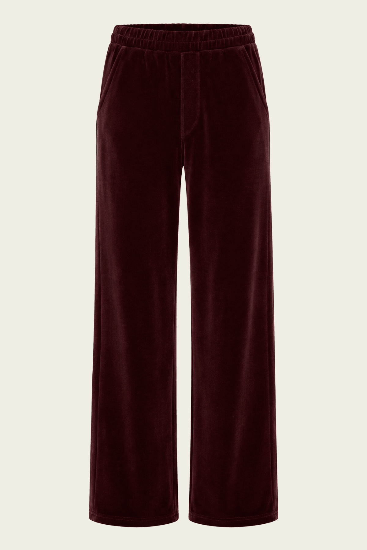 Brynn Drawstring Velour Pant in Burgundy - shop-olivia.com