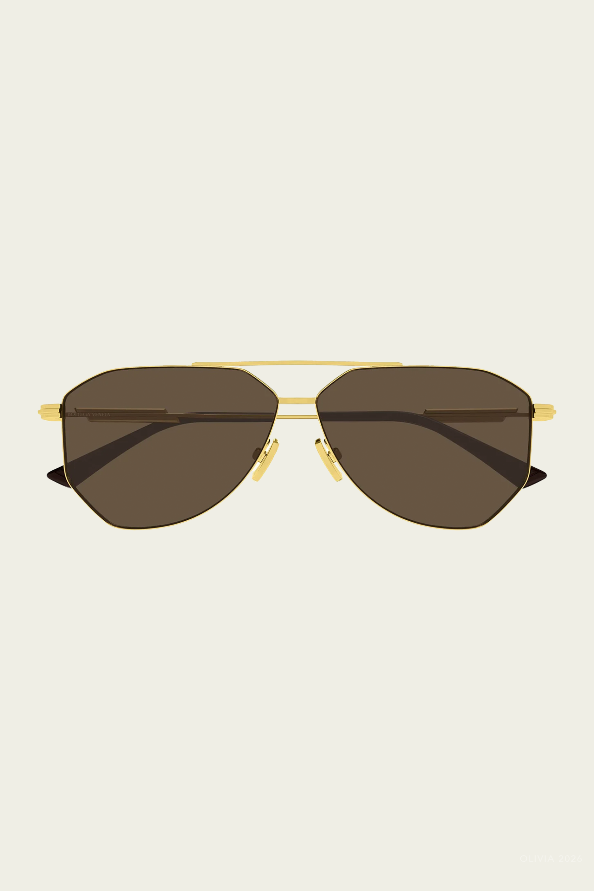 Square Aviator Sunglasses in Shiny Gold