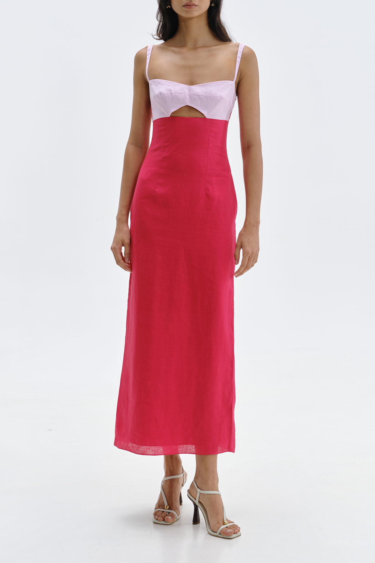 Nara Midi Dress in Scarlet