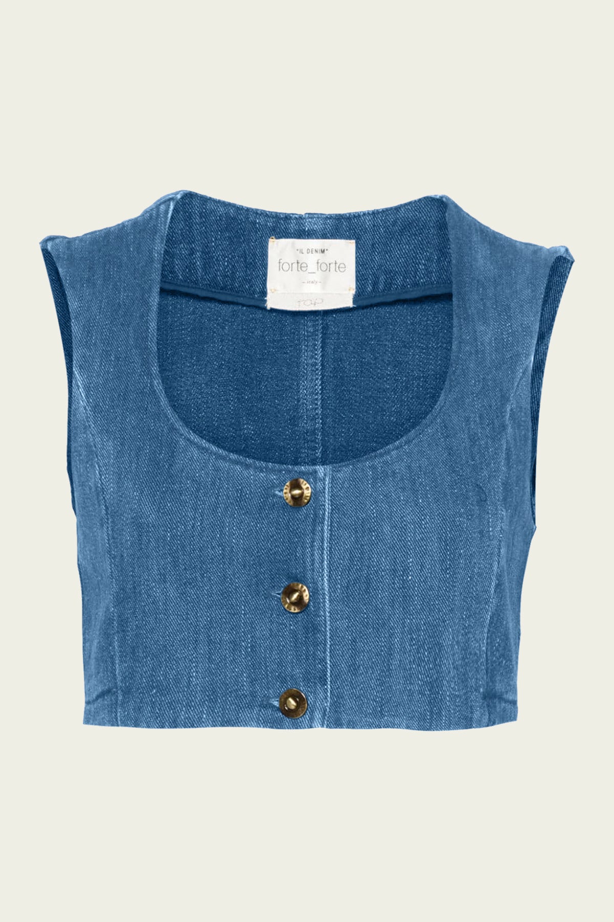 Calvary Cotton Denim Top in Delavé - shop - olivia.com