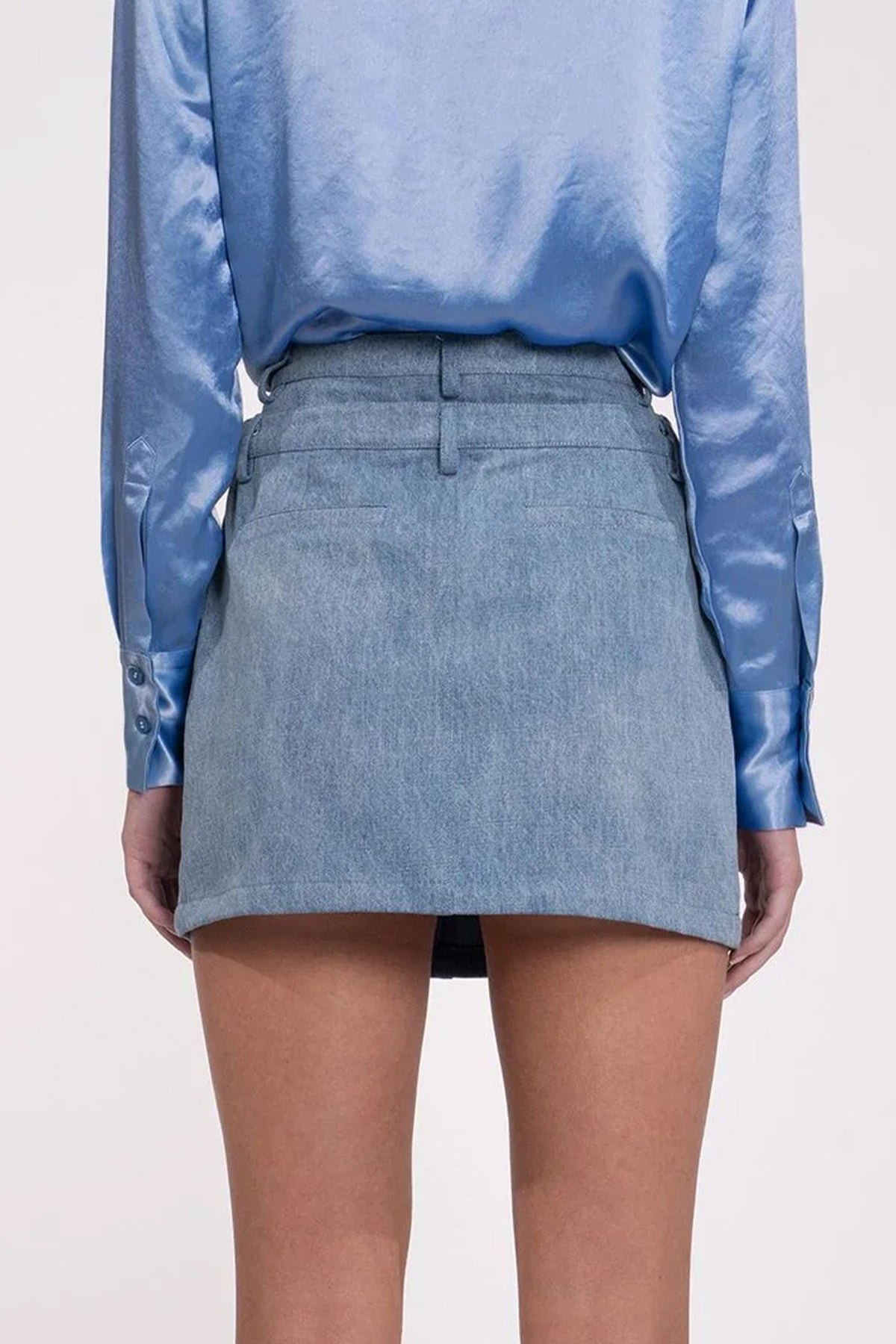 Camden Mini Skirt in Denim - shop-olivia.com