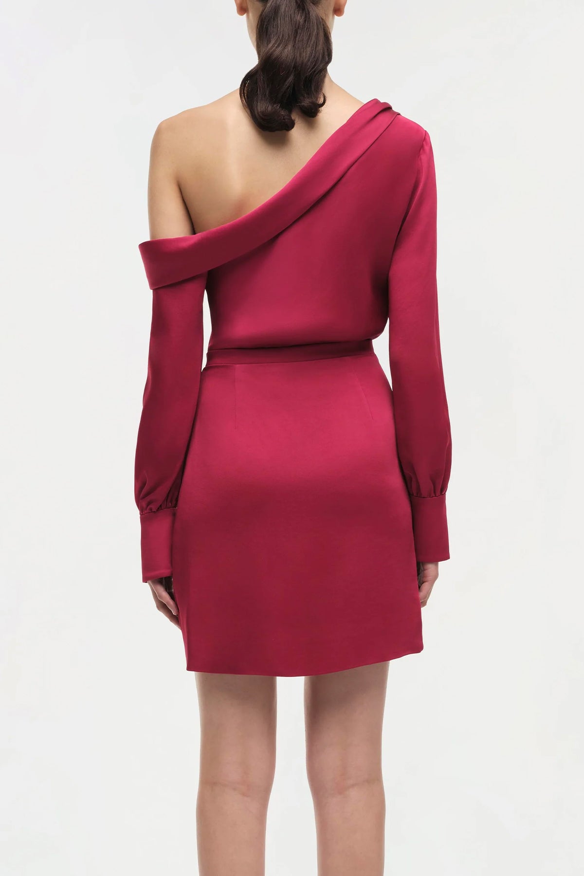 Cameron One - Shoulder Midi Dress in Cherry Red - shop - olivia.com