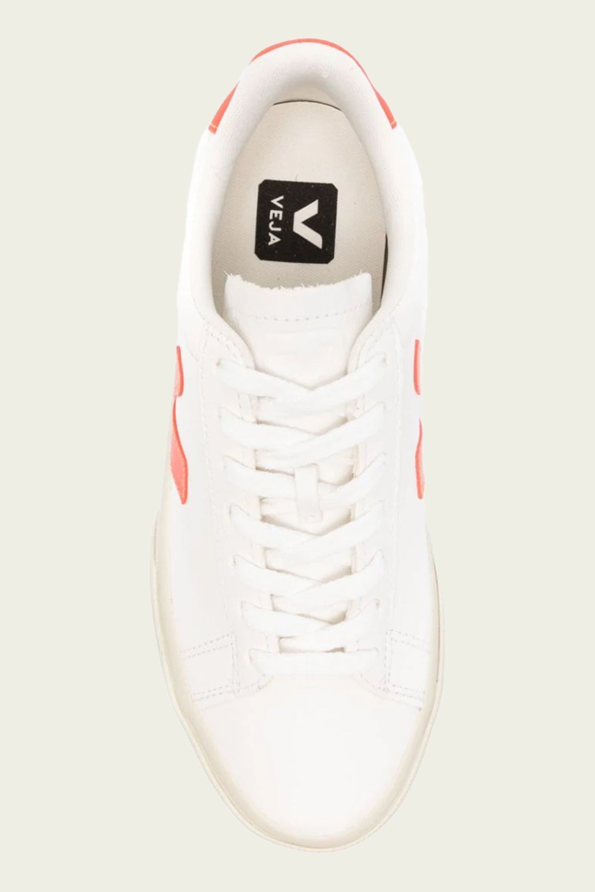 Campo Chromefree Leather Sneaker in White Orange Fluo - shop - olivia.com