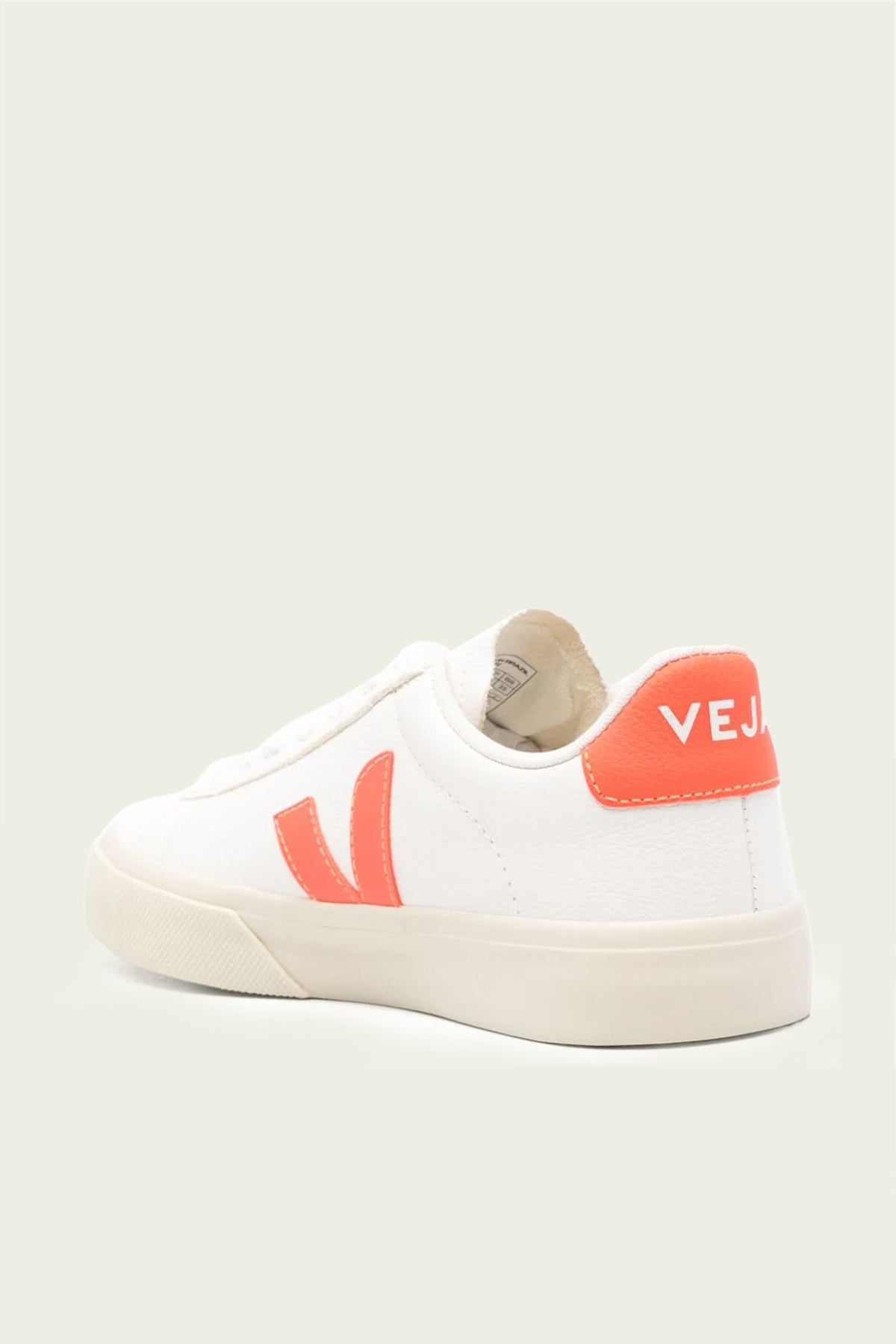 Campo Chromefree Leather Sneaker in White Orange Fluo - shop - olivia.com