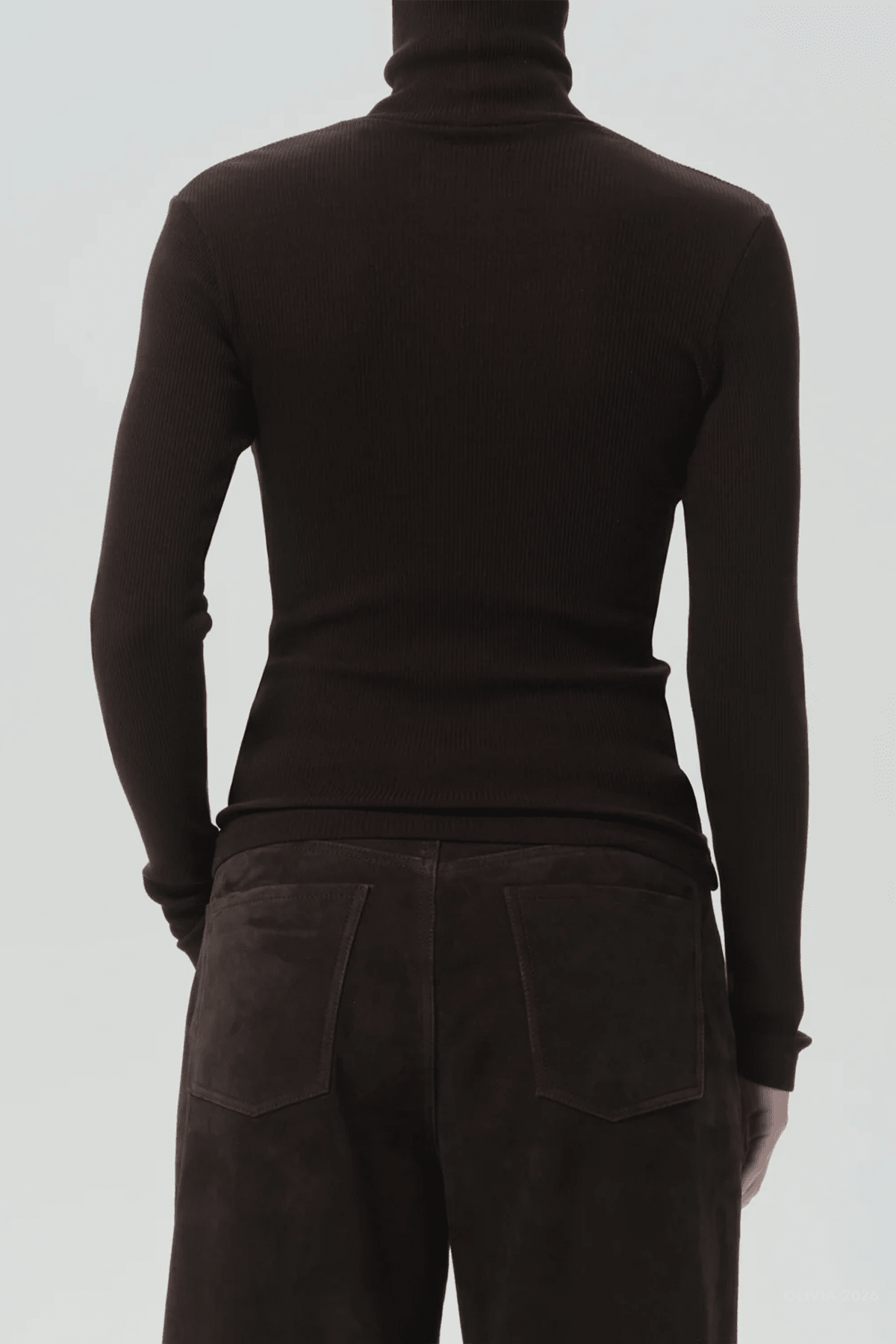 Caradene Turtleneck in Chocolate - shop-olivia.com