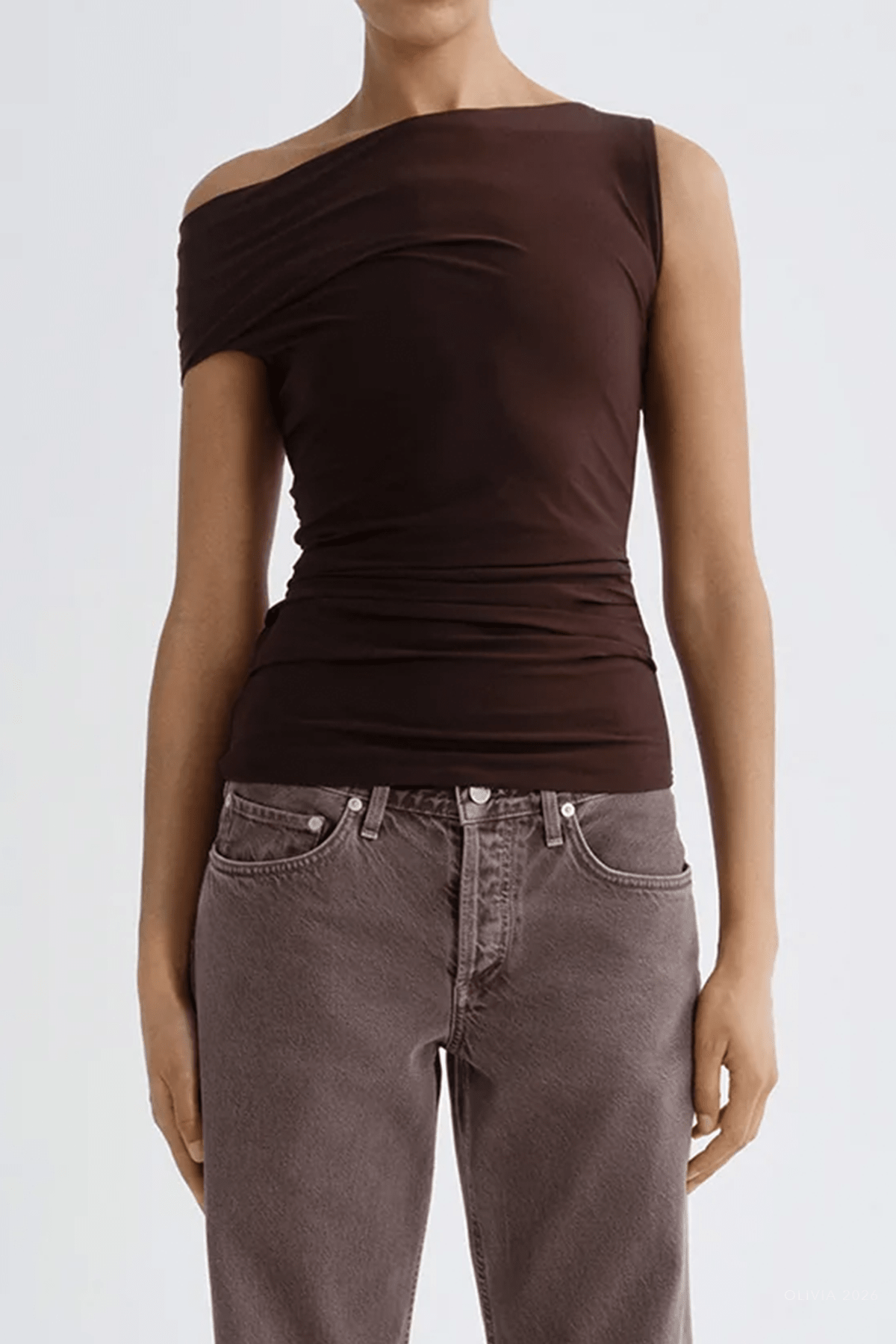 Carlin Top in Chocolate - shop-olivia.com