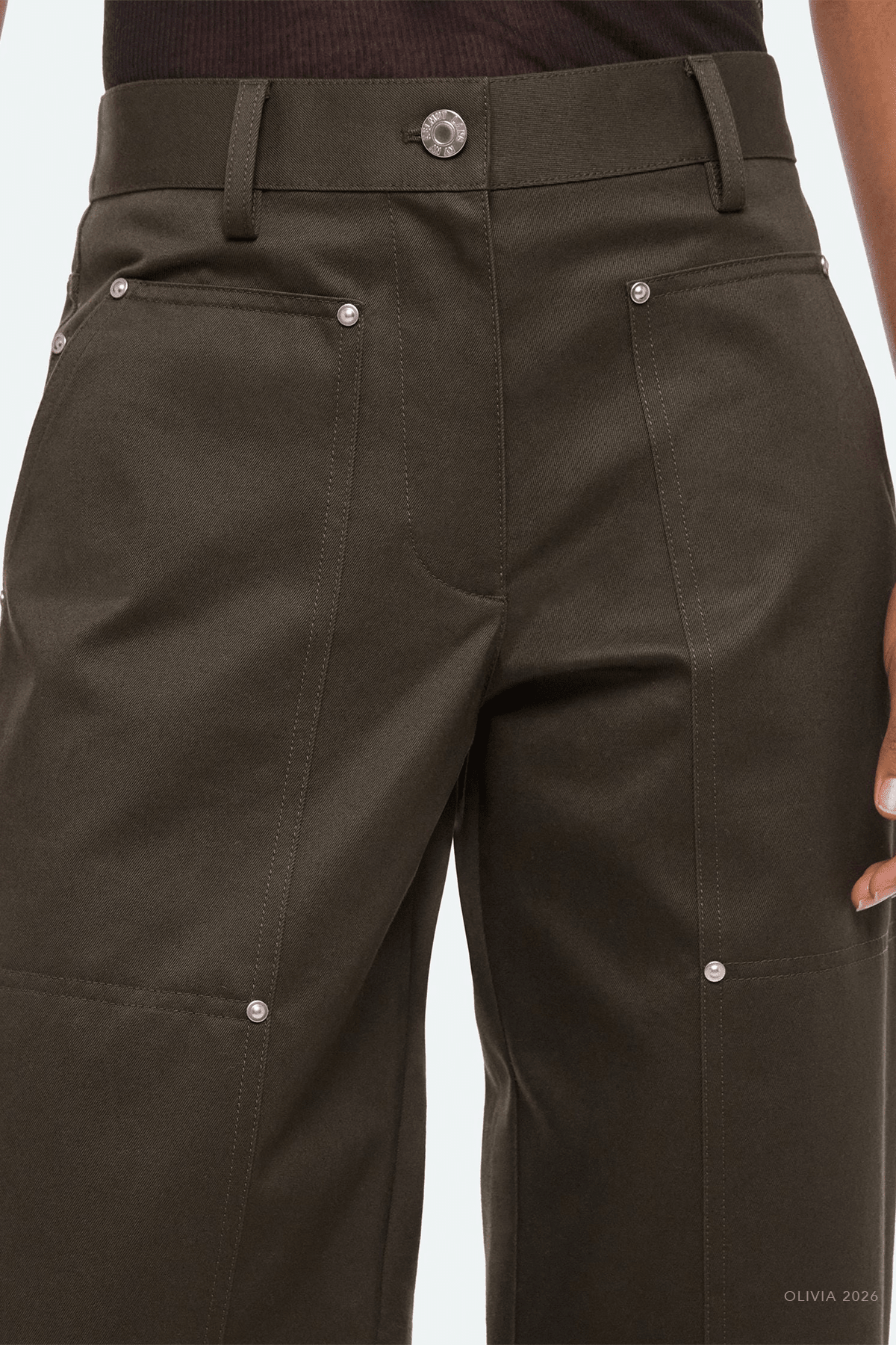 Carpenter Pants in Dark Moss - shop-olivia.com