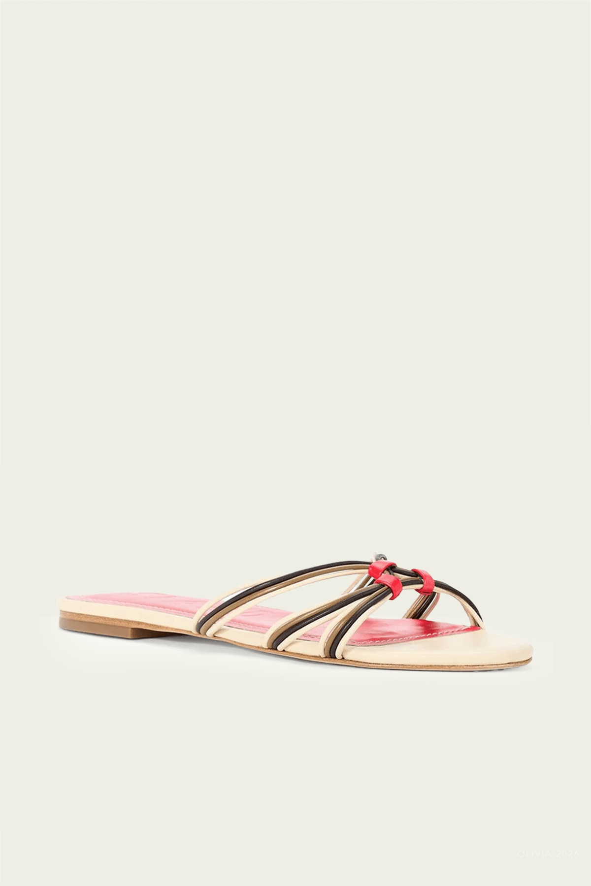 Carrie Sandal in Cream Red Rose - shop - olivia.com