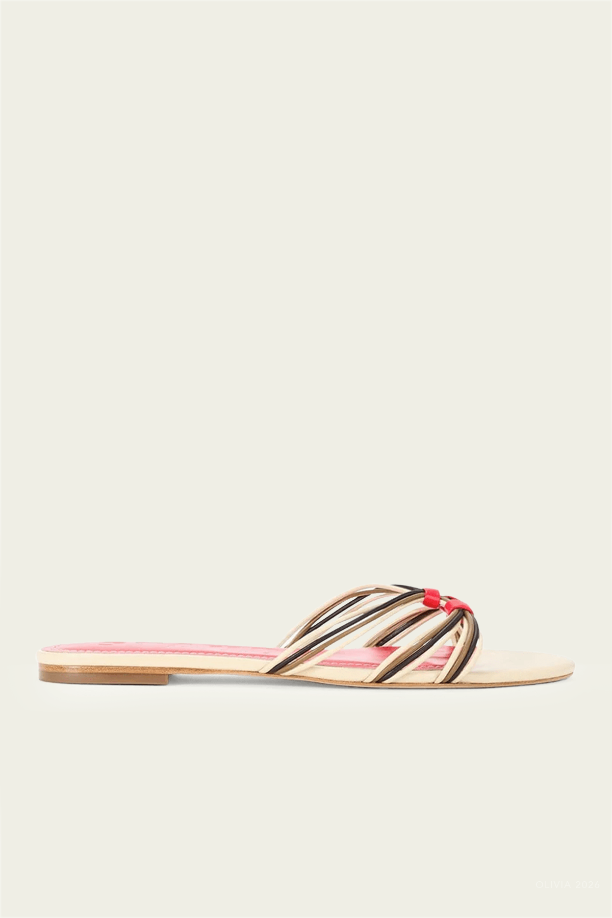 Carrie Sandal in Cream Red Rose - shop - olivia.com