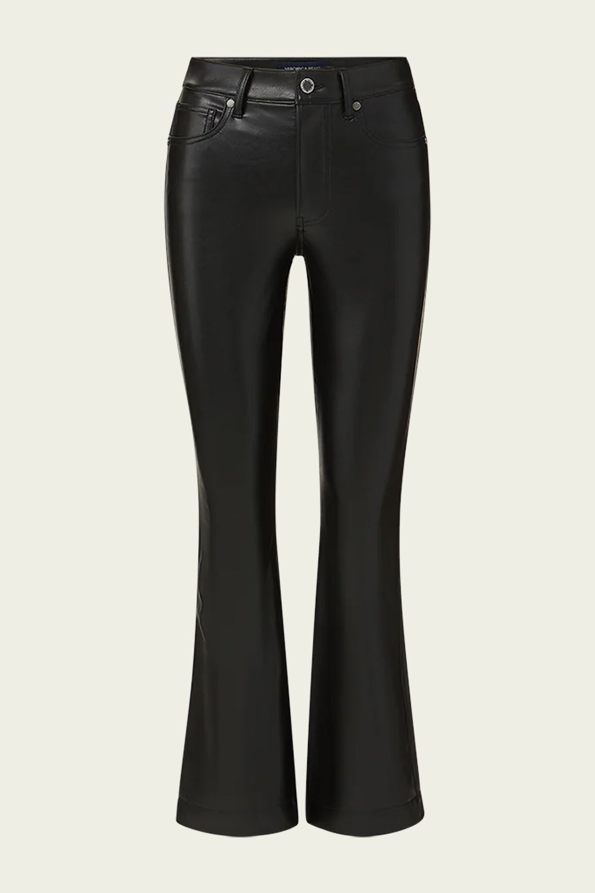 Carson Vegan Leather Kick - Flare Pant in Black - shop - olivia.com