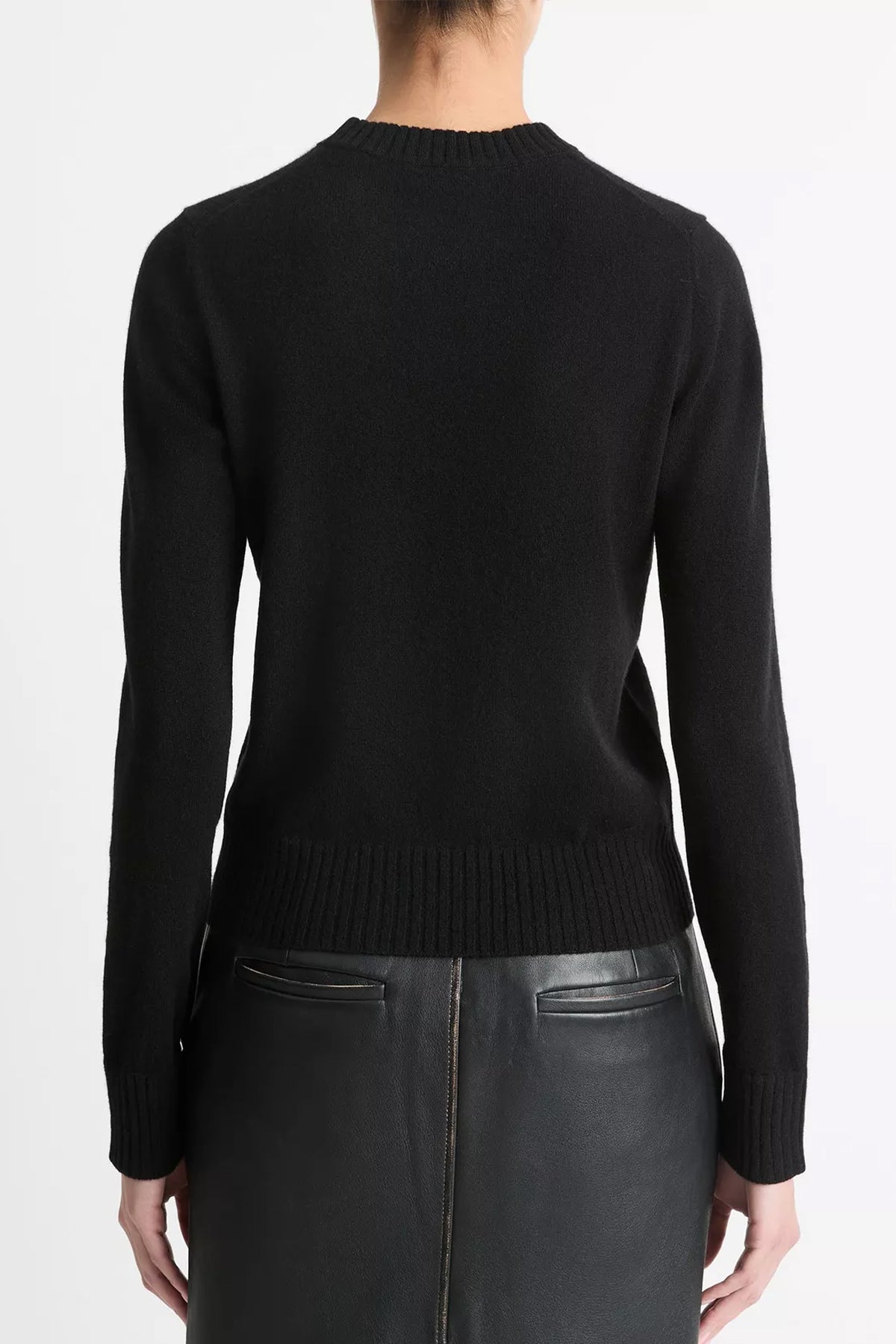 Cashmere Crew Neck Sweater in Black - shop - olivia.com