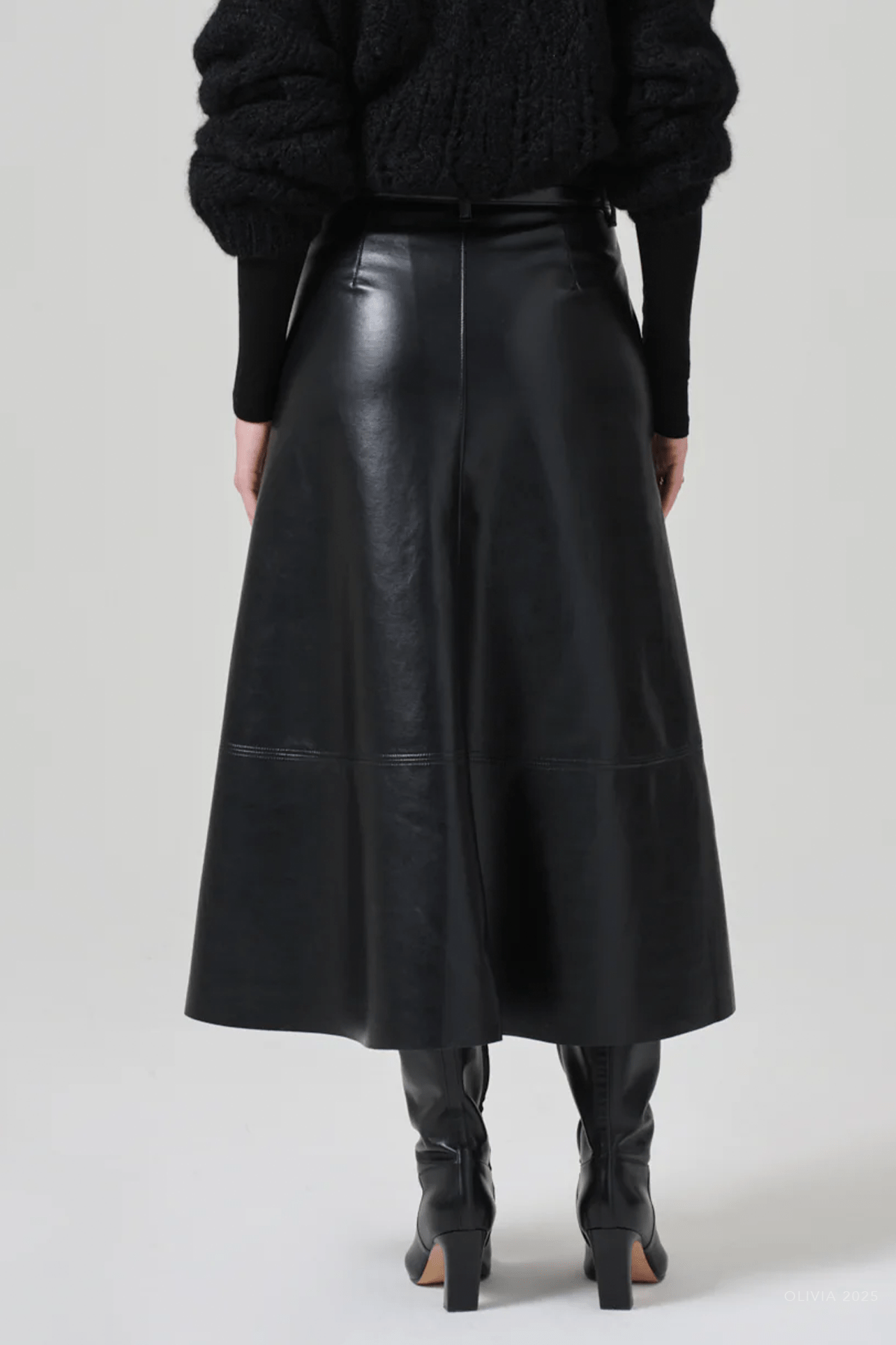 Cassia Leather Skirt in Black - shop - olivia.com
