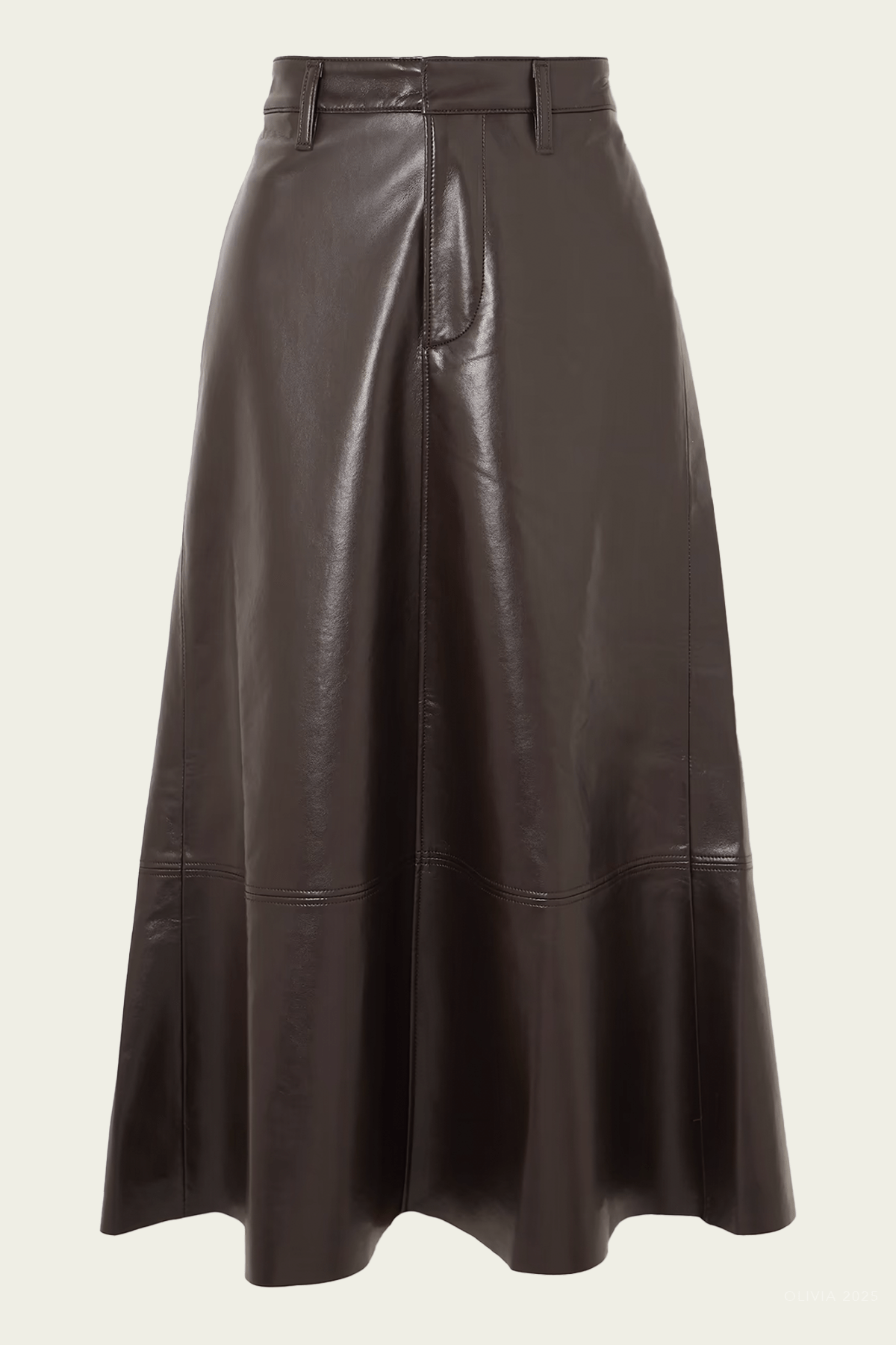 Cassia Leather Skirt in Chocolate Dark Brown - shop - olivia.com