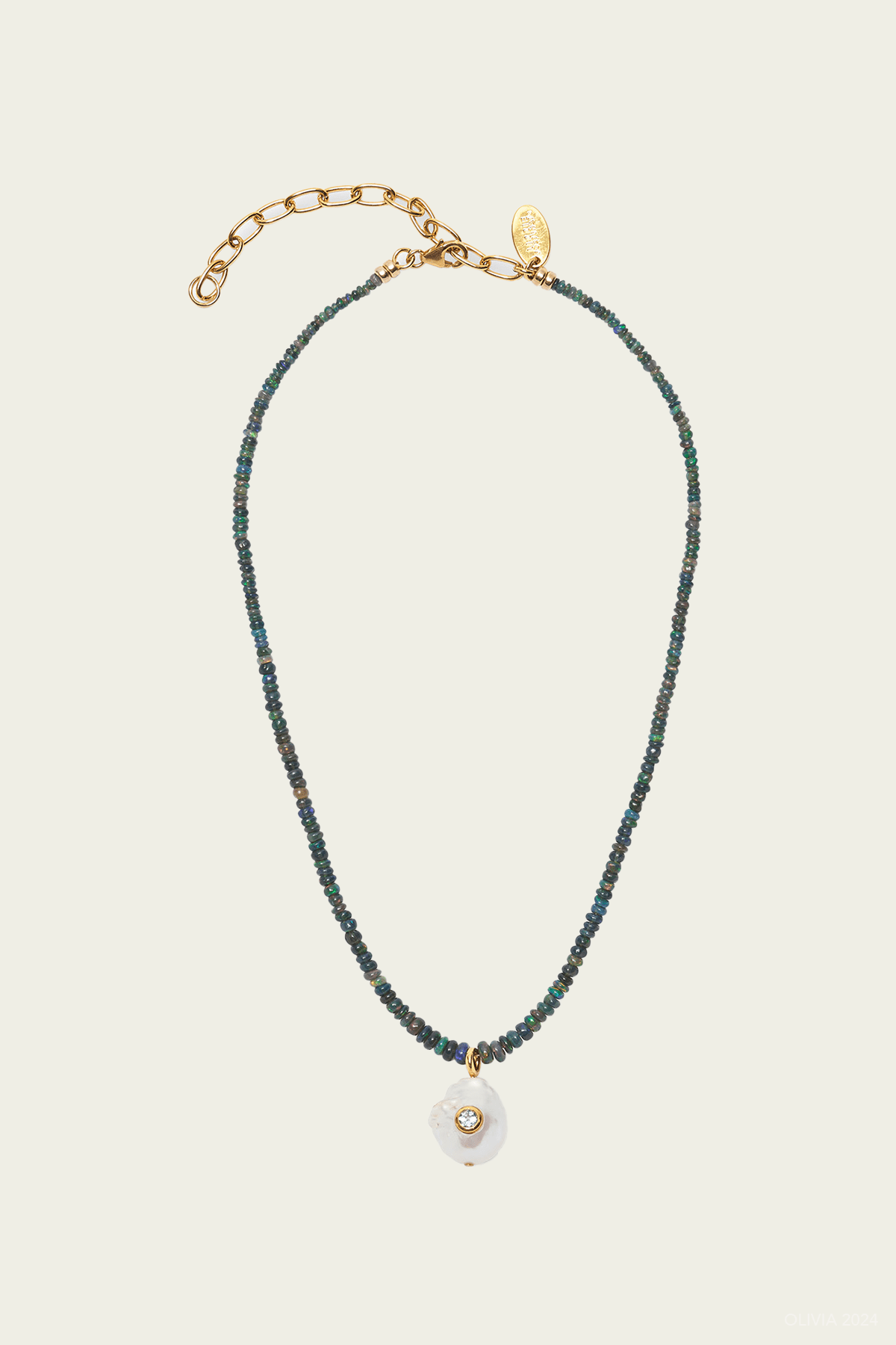 Castillo Necklace in Black Opal - shop - olivia.com