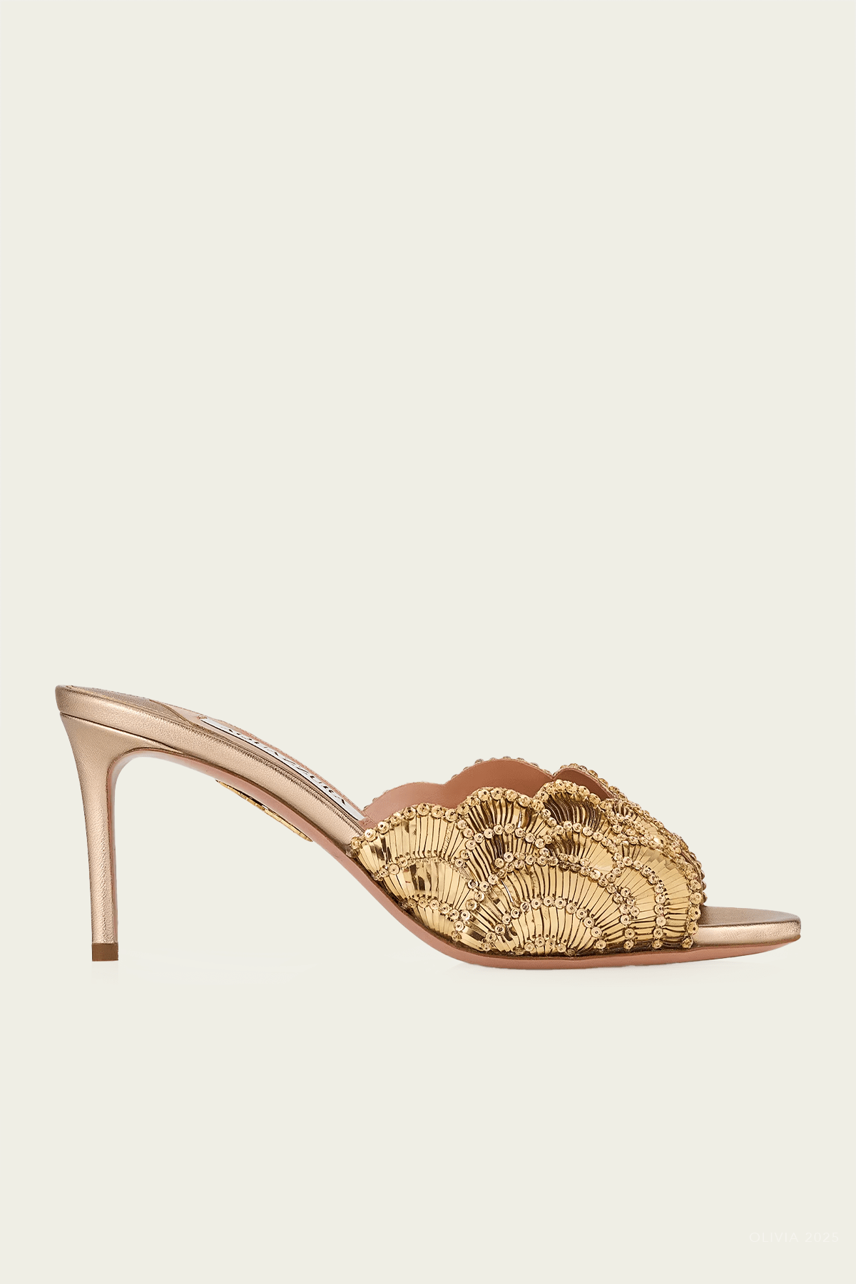 Ce Soir Mule 75 in Light Cooper - shop - olivia.com