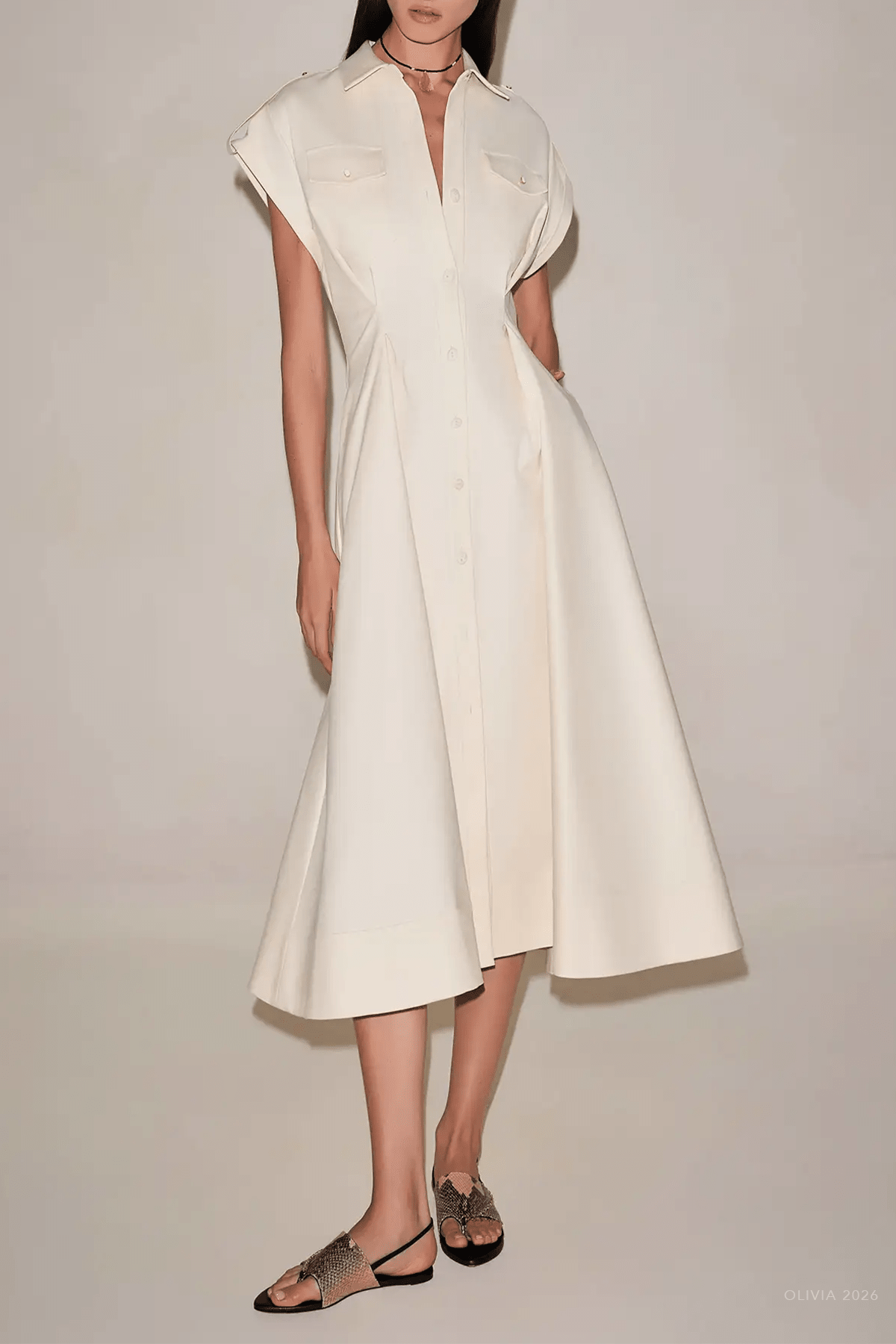 Ceres Dress in Beige - shop-olivia.com