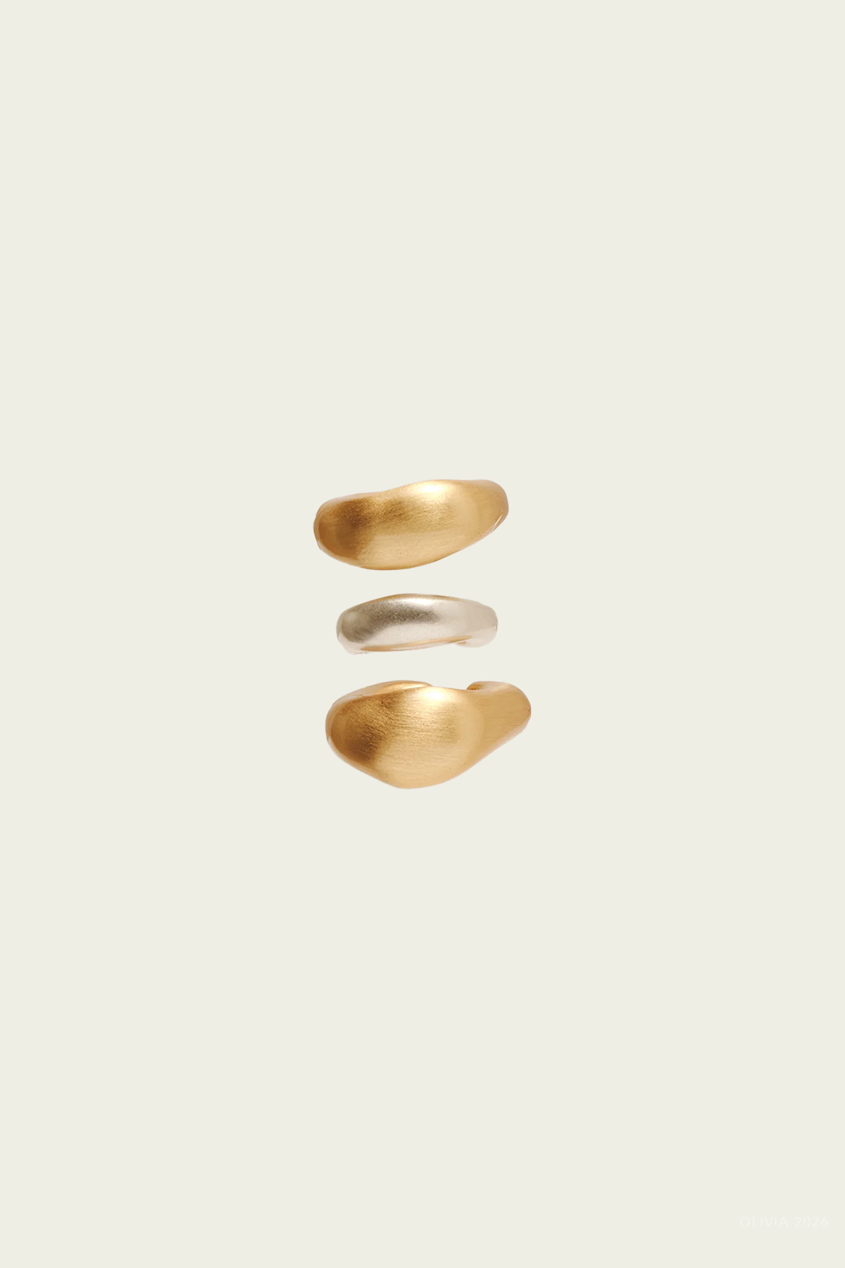 Solene Ear Cuff Set in Brushed Antique Brass