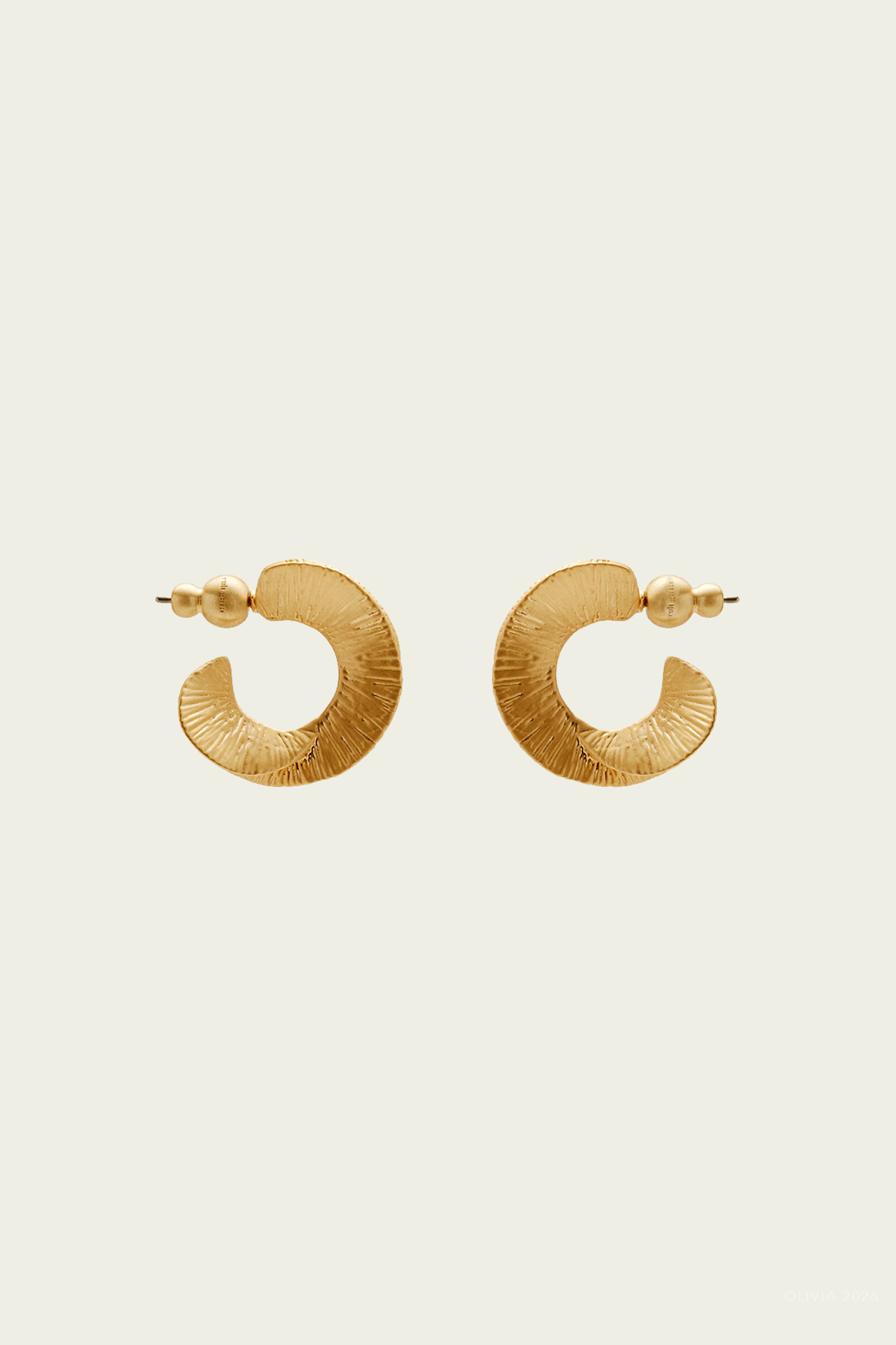 Ren Mini Hoop Earrings in Brushed Brass