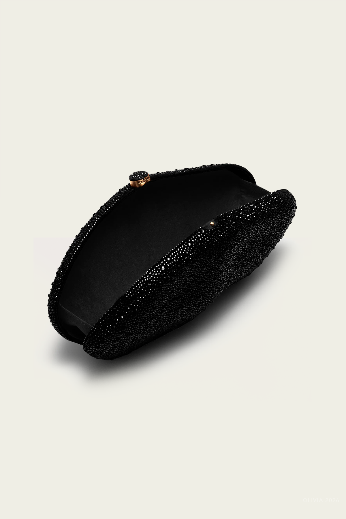 The Caldera Clutch in Black Rhinestone
