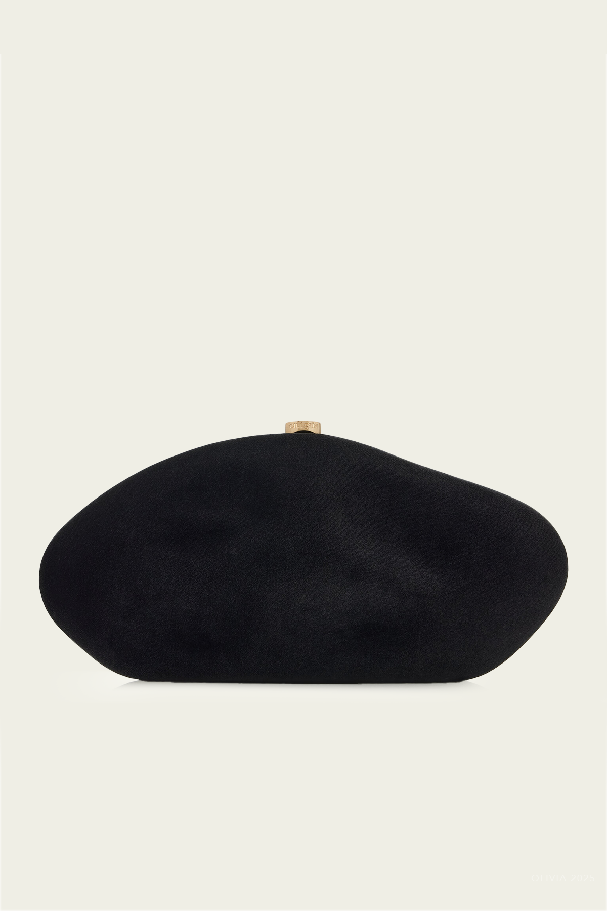 The Caldera Clutch in Black Satin