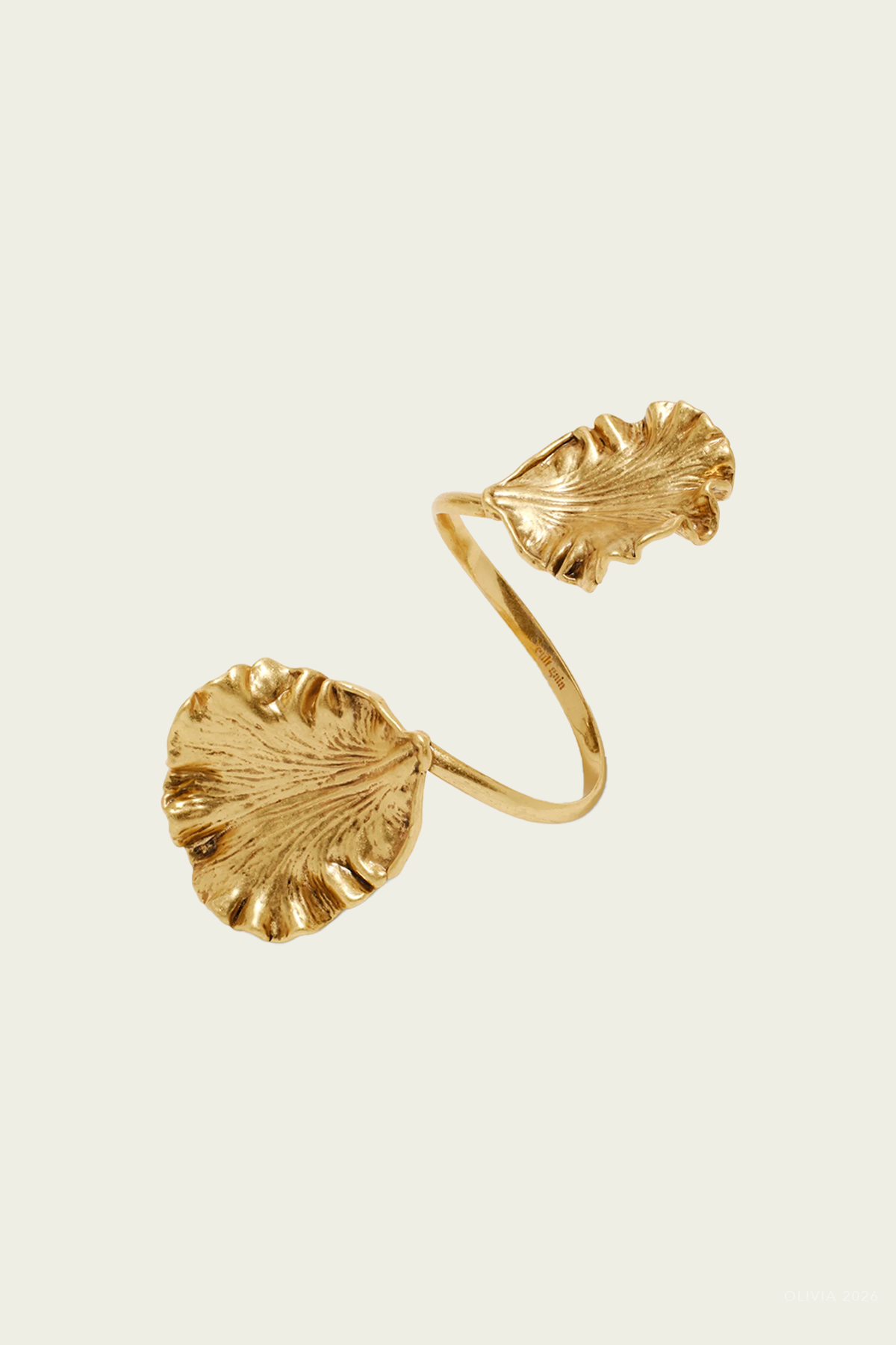 Iris Leaf Cuff in Antique Brass