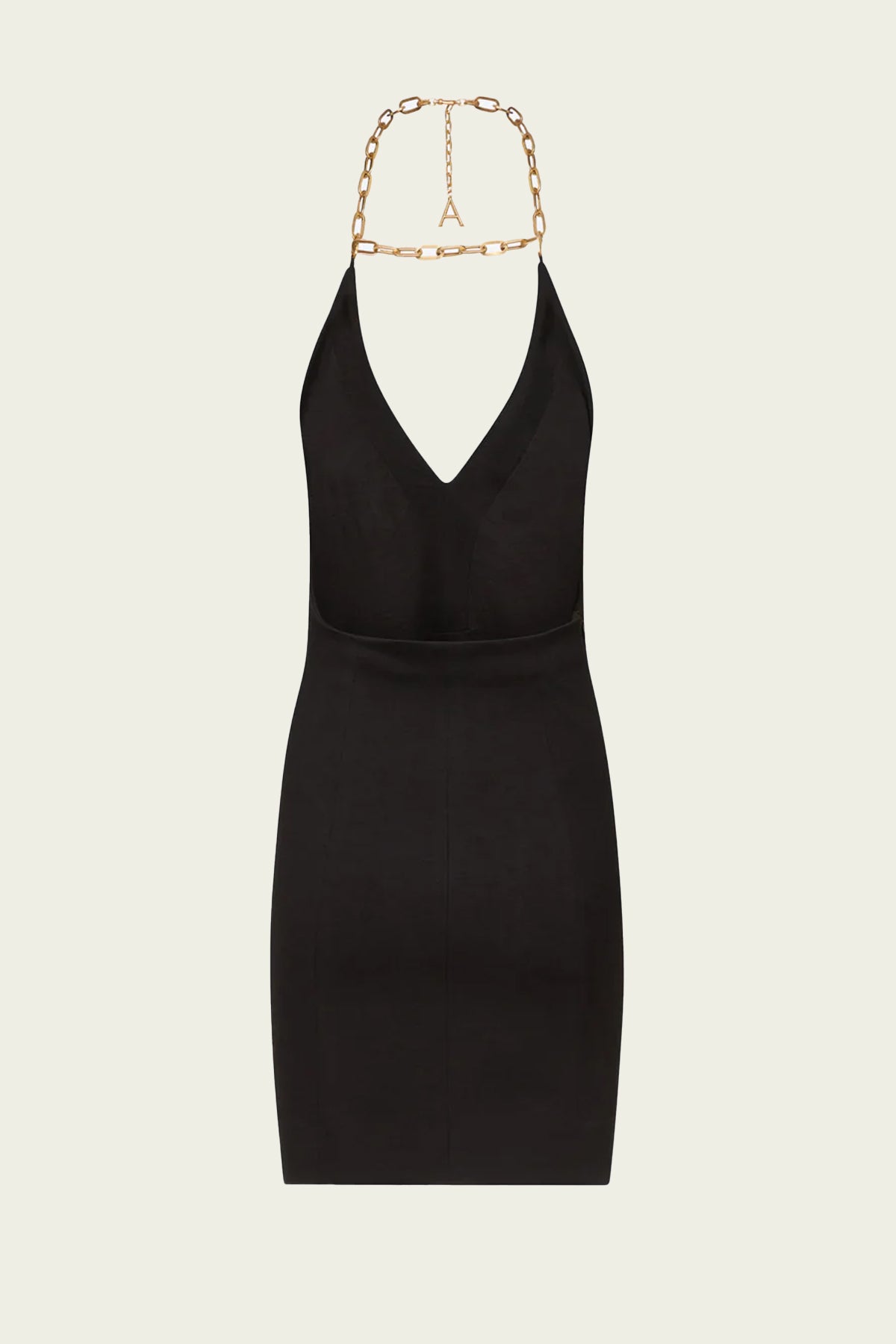 Chain Plate Halter Mini Dress in Black - shop - olivia.com