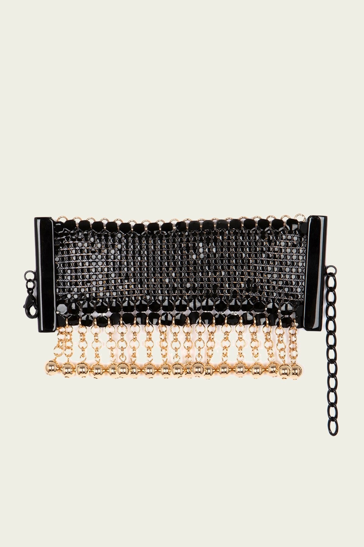 Chainmail Metal Bracelet in Black Gold - shop - olivia.com