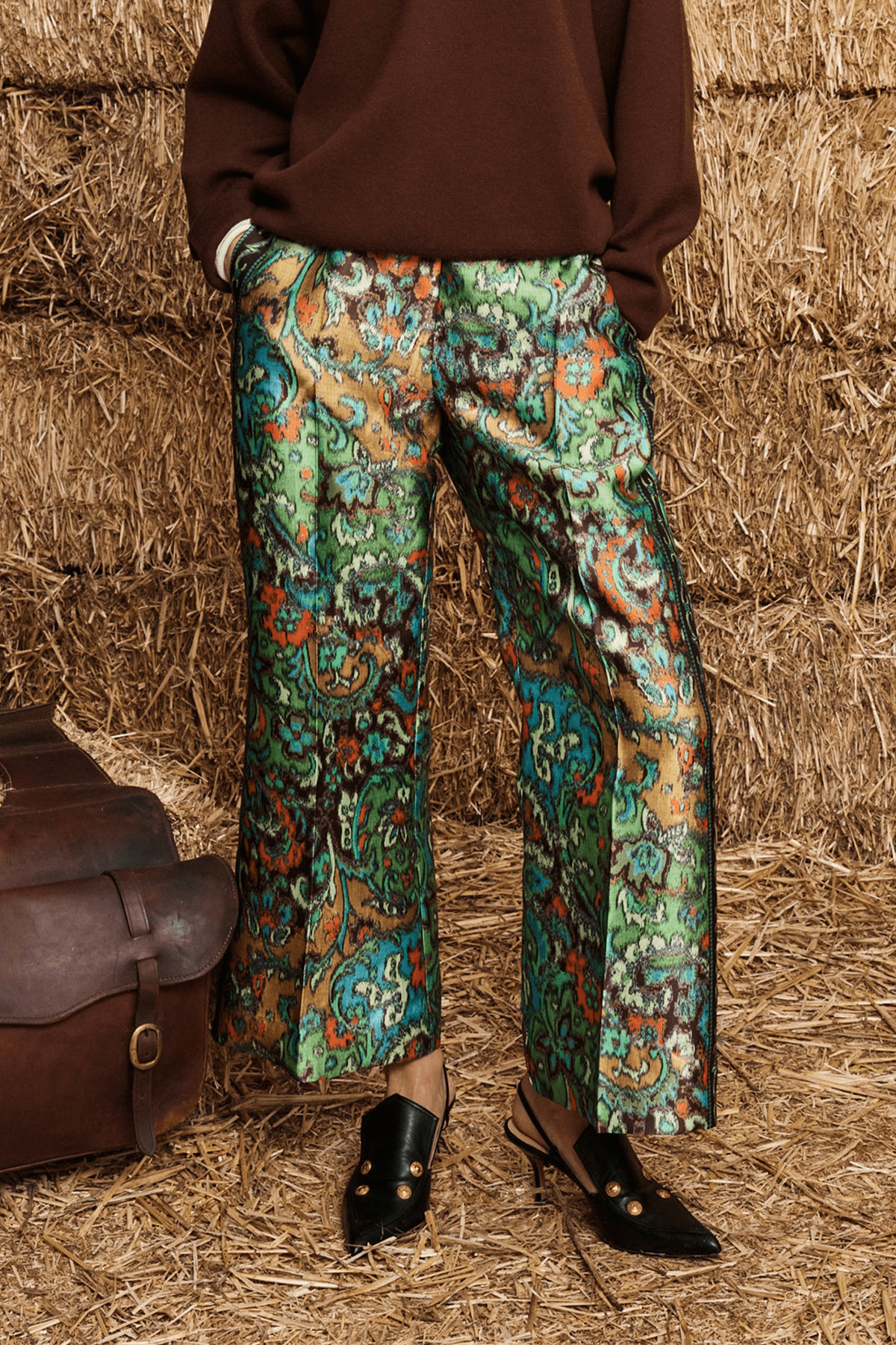 Charlotte Pant in Multicolor - shop-olivia.com